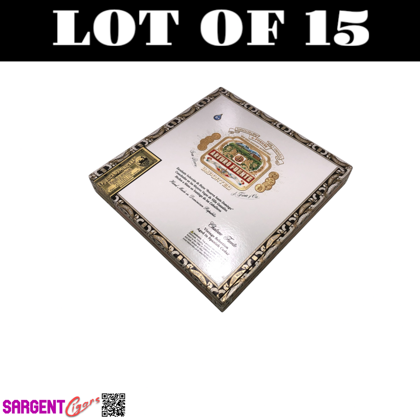 Lot of 15 Arturo Fuente Chateau Empty Cigar Boxes 9.5x9.75x1.25 (K)