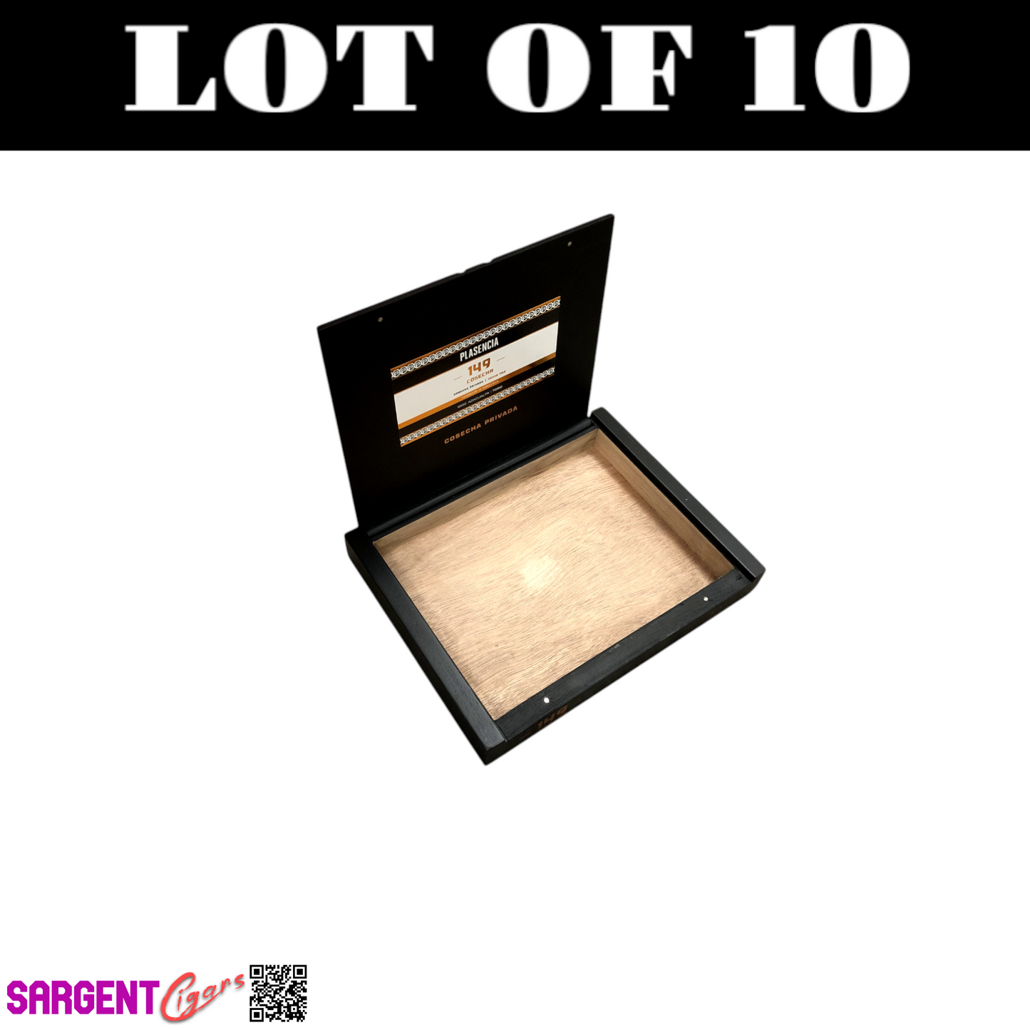 Lot of 10 Plasencia 149 Cosecha Toro Empty Wooden Cigar Boxes 9.5x7.5x1.25 (L)