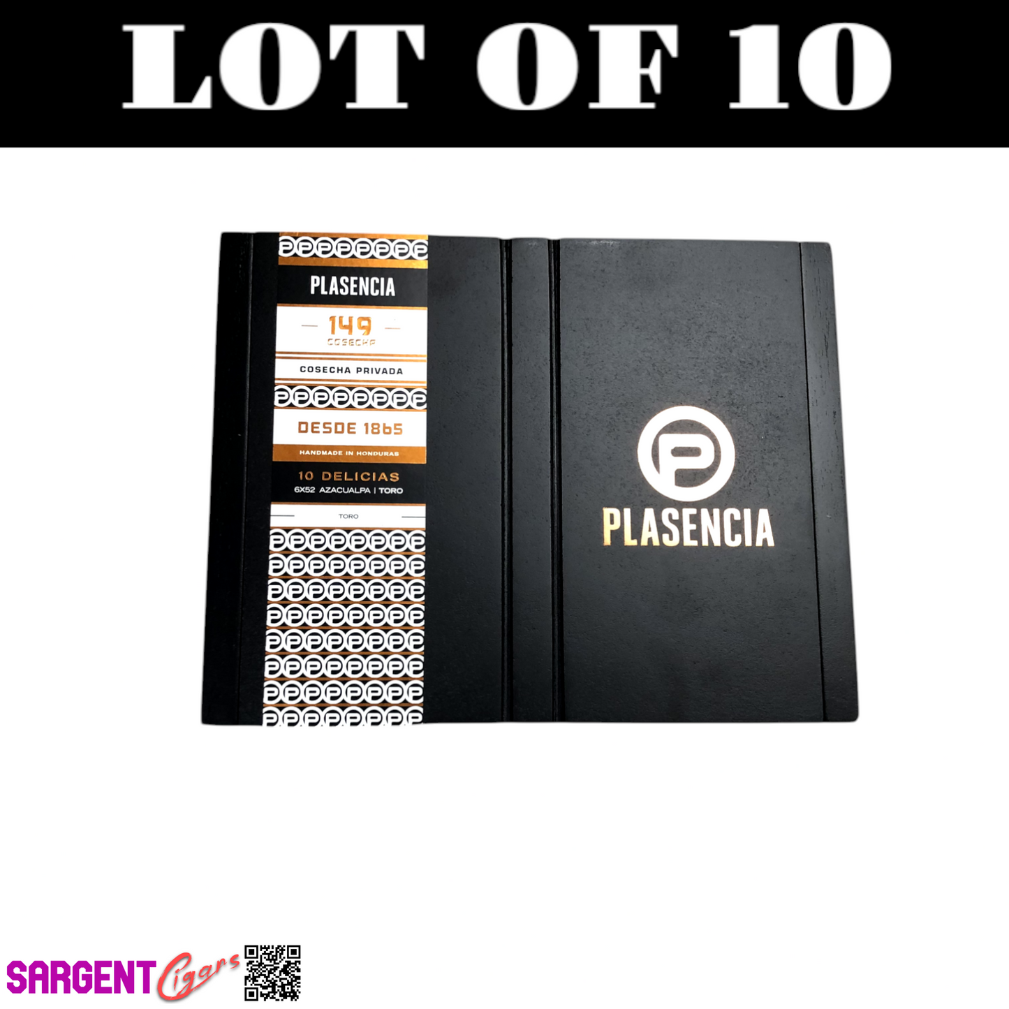 Lot of 10 Plasencia 149 Cosecha Toro Empty Wooden Cigar Boxes 9.5x7.5x1.25 (L)