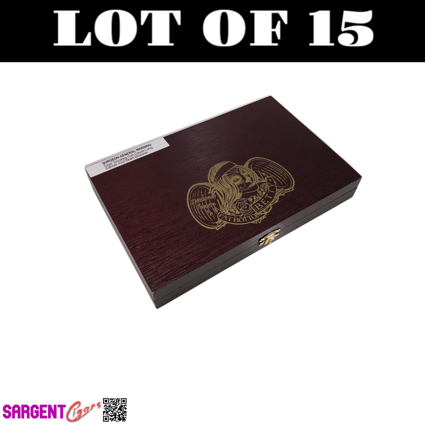 Lot of 15 Fat Bottom Betty Robusto Empty Wooden Cigar Boxes 9.5x6.5x1.5 H