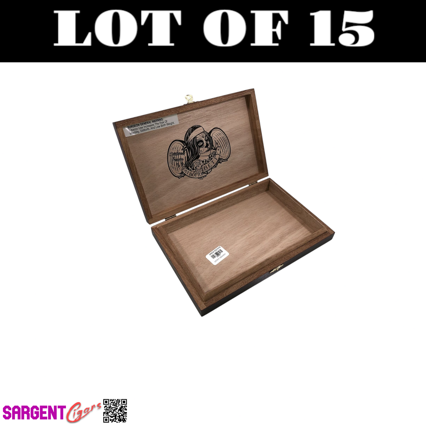 Lot of 15 Fat Bottom Betty Robusto Empty Wooden Cigar Boxes 9.5x6.5x1.5 H