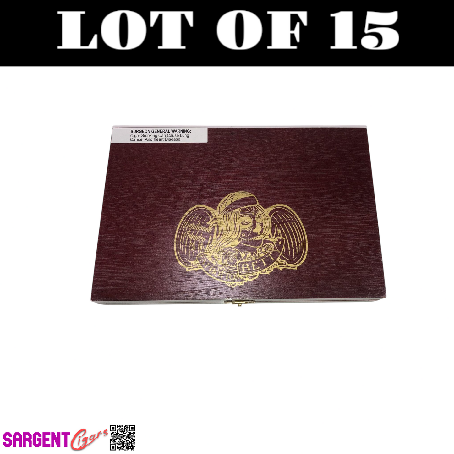 Lot of 15 Fat Bottom Betty Robusto Empty Wooden Cigar Boxes 9.5x6.5x1.5 H