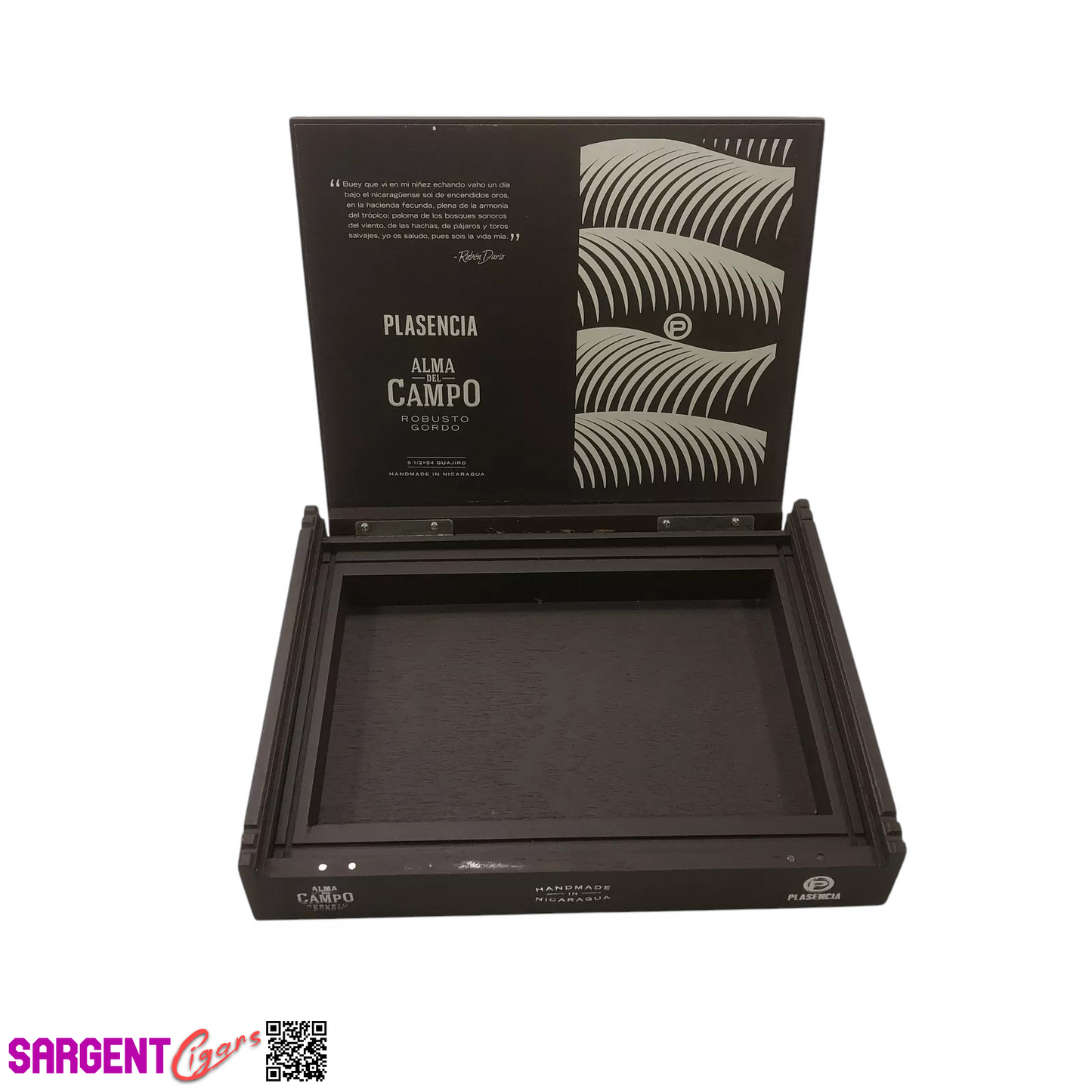 Plasencia Alma Del Campo Quajiro Brown Empty Wooden Cigar Box 10x8.25x1.5