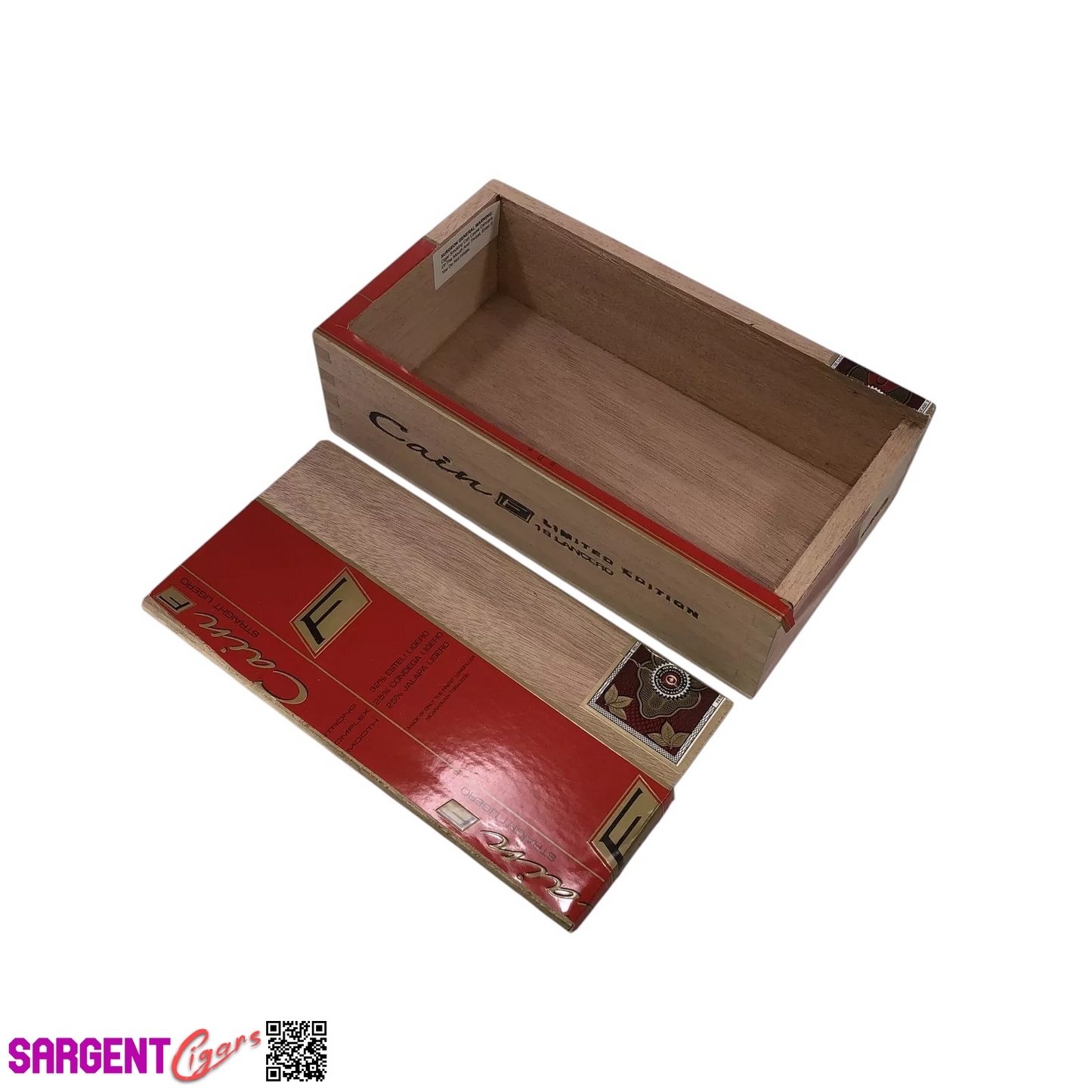 Oliva Cain Lancero Empty Wooden Cigar Box 4.25x8x2.25