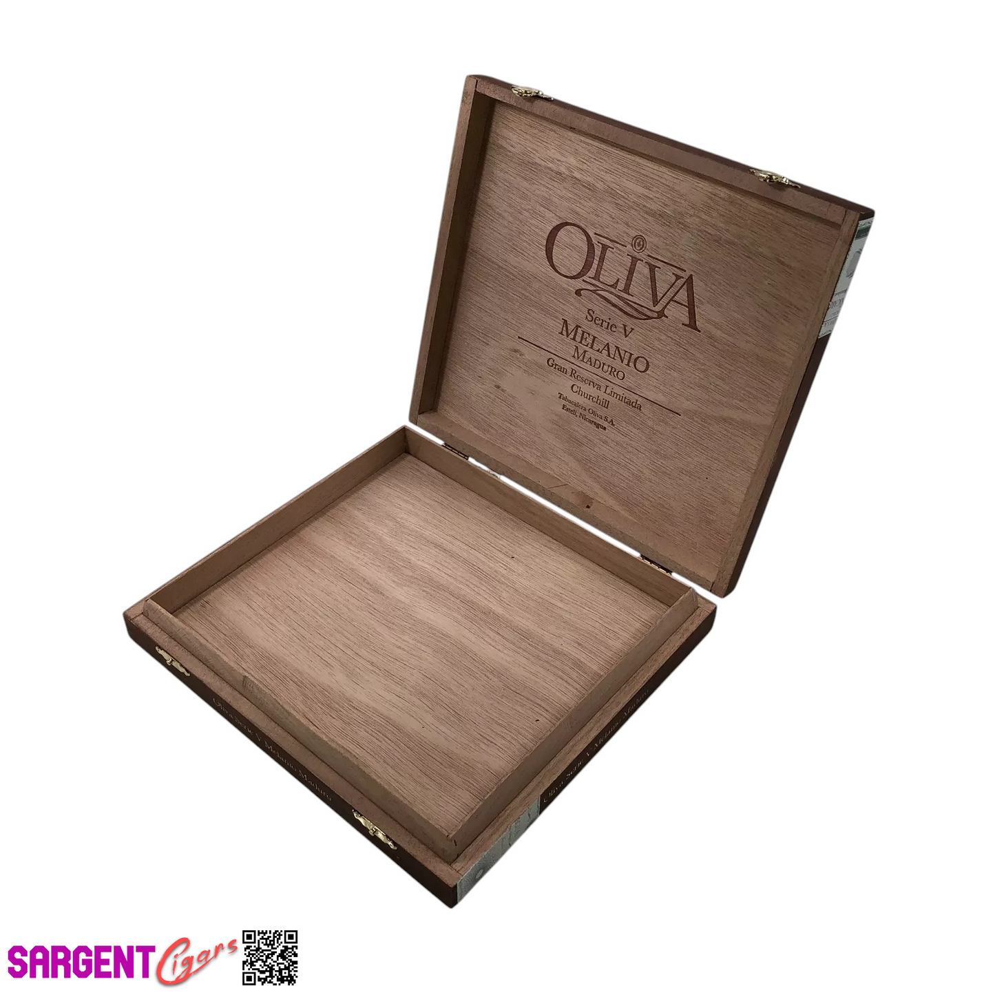 Oliva Serie V Melanio Churchill Empty Wooden Cigar Box 8.75x8x1.5