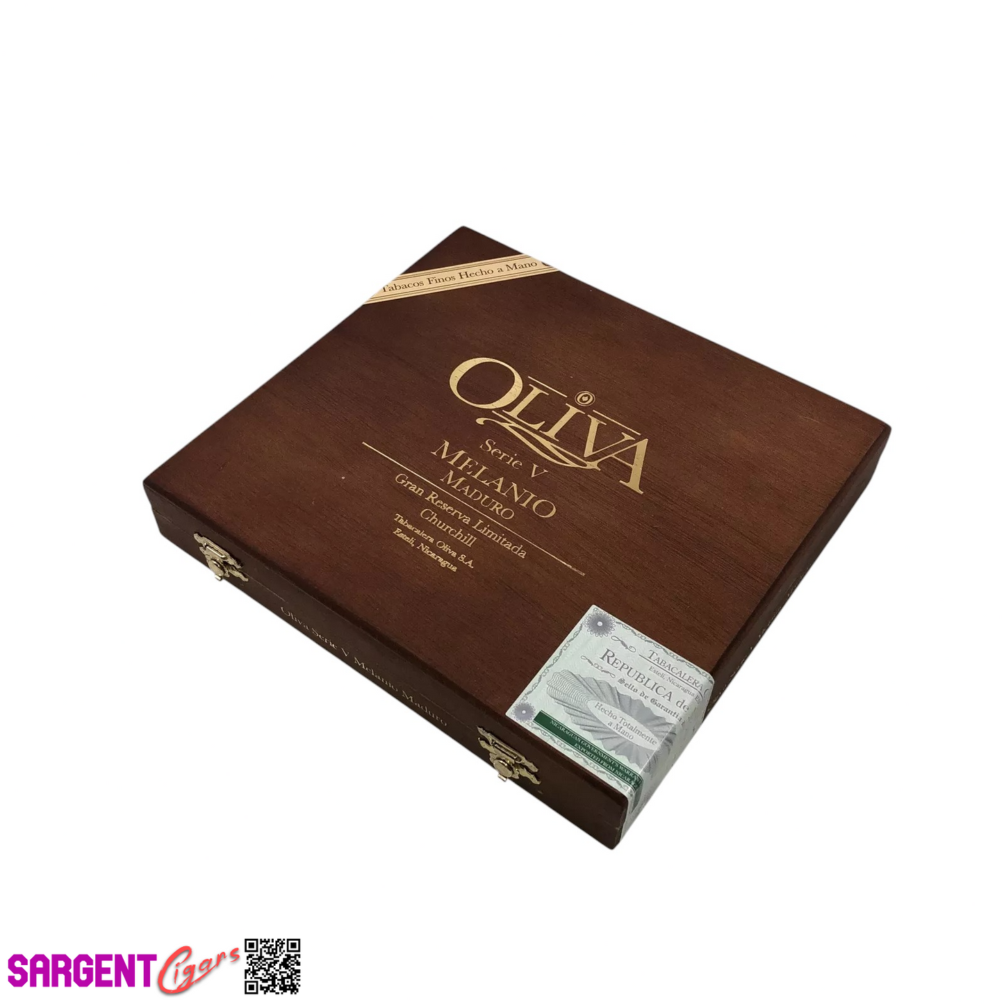 Oliva Serie V Melanio Churchill Empty Wooden Cigar Box 8.75x8x1.5
