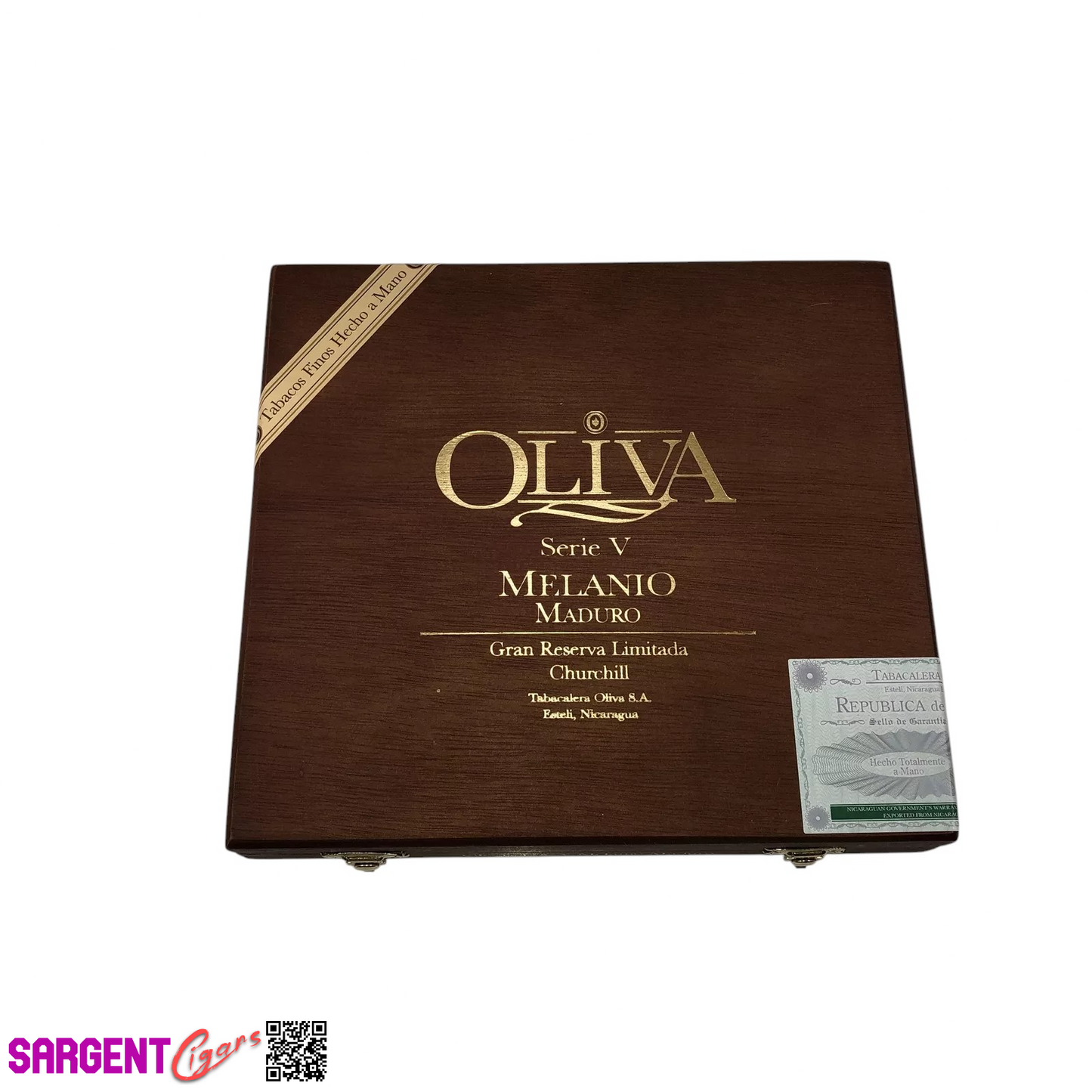 Oliva Serie V Melanio Churchill Empty Wooden Cigar Box 8.75x8x1.5