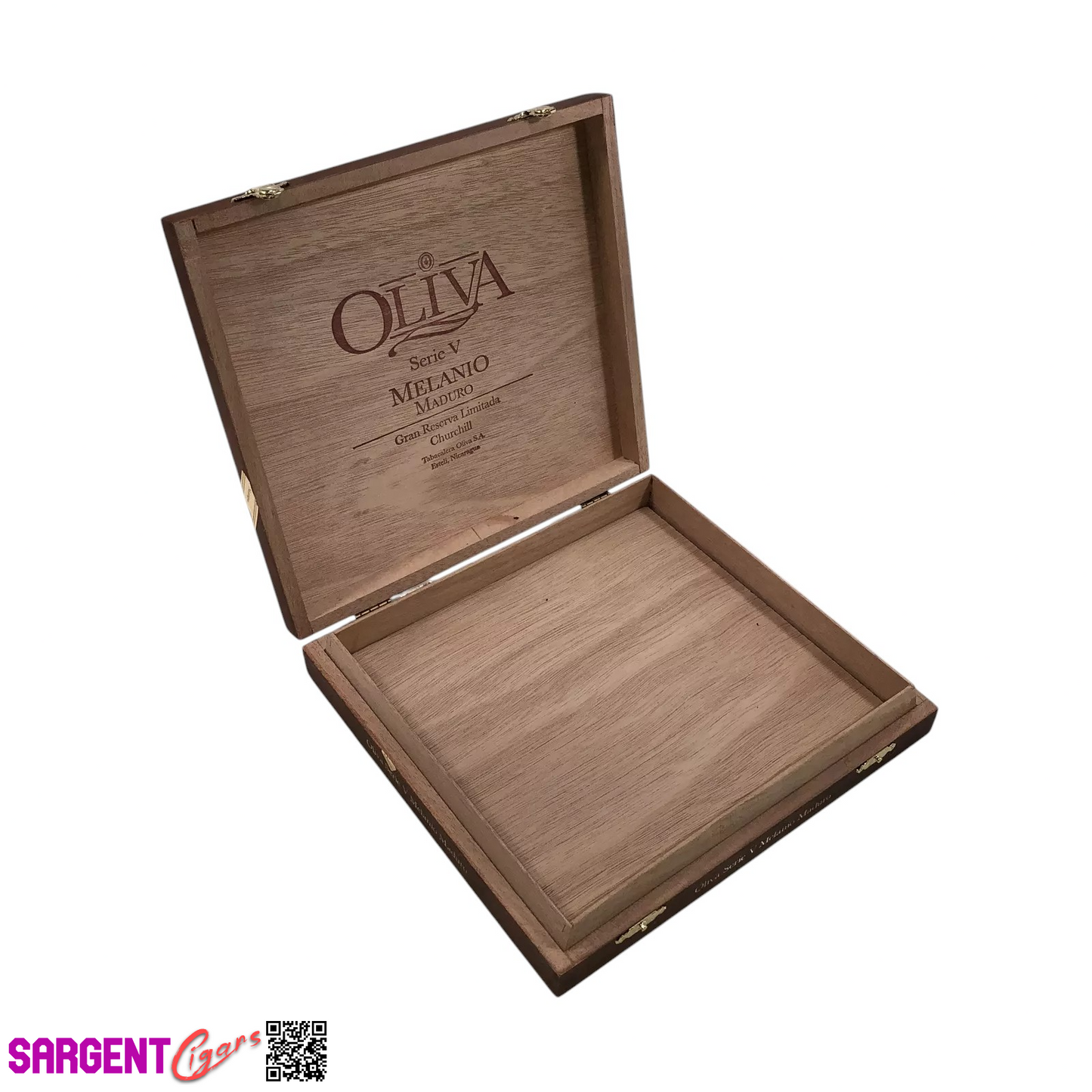 Oliva Serie V Melanio Churchill Empty Wooden Cigar Box 8.75x8x1.5