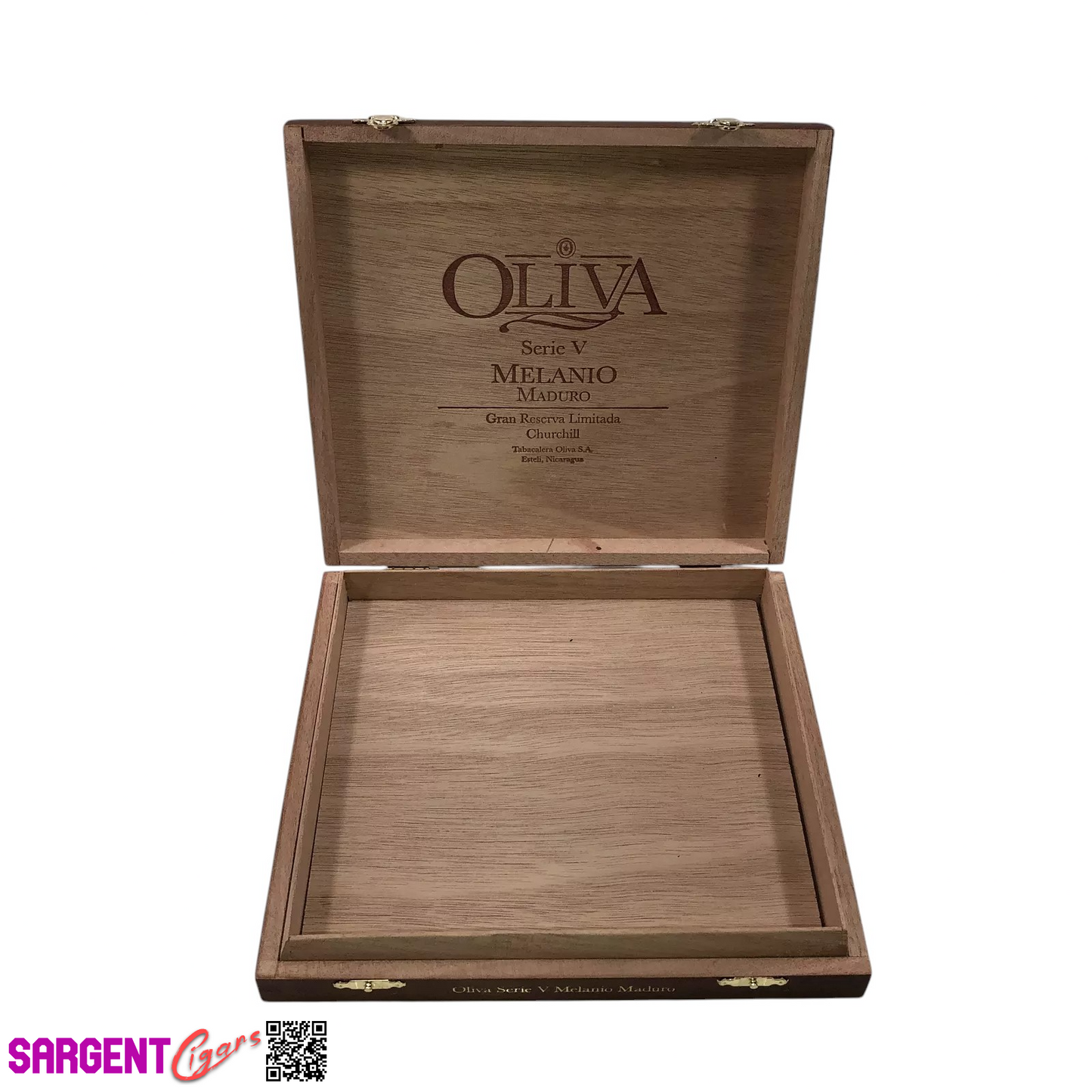 Oliva Serie V Melanio Churchill Empty Wooden Cigar Box 8.75x8x1.5