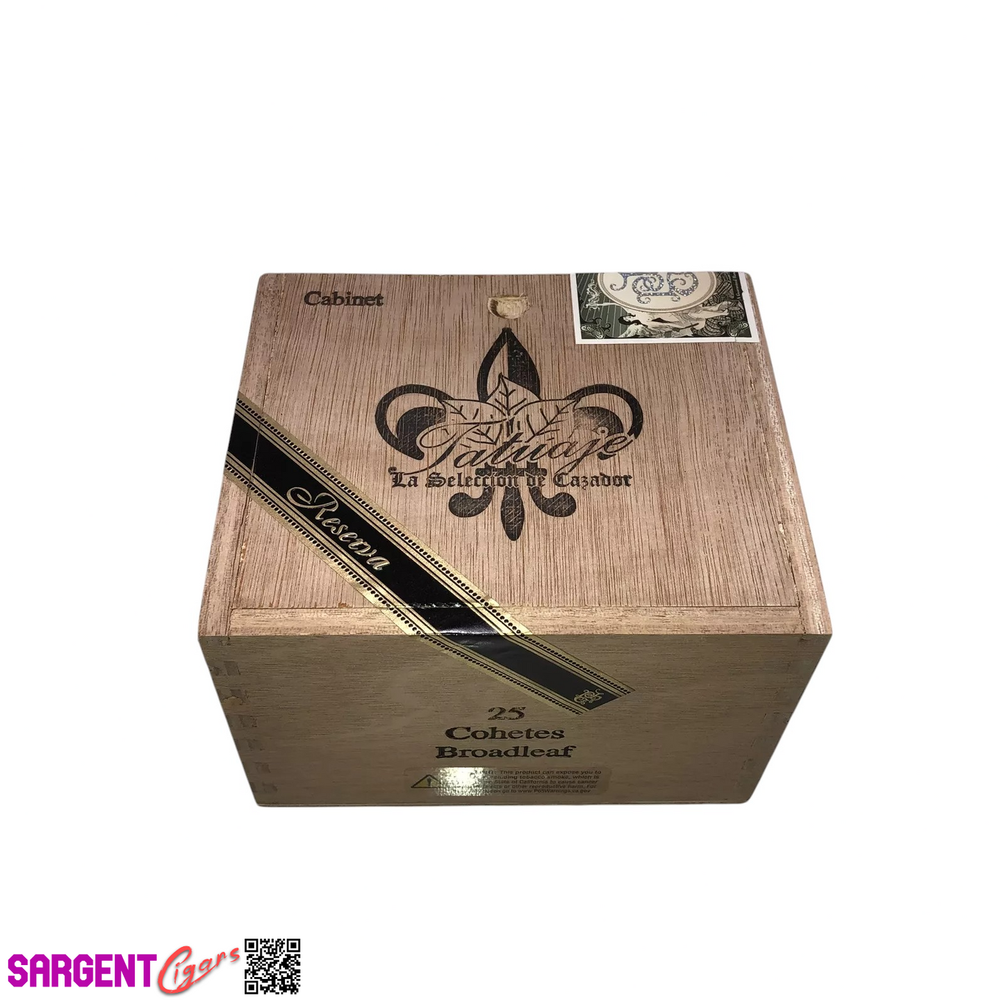 Tatuaje Cabinet Cohetes Empty Wooden Cigar Box 5.5x4.75x3.75