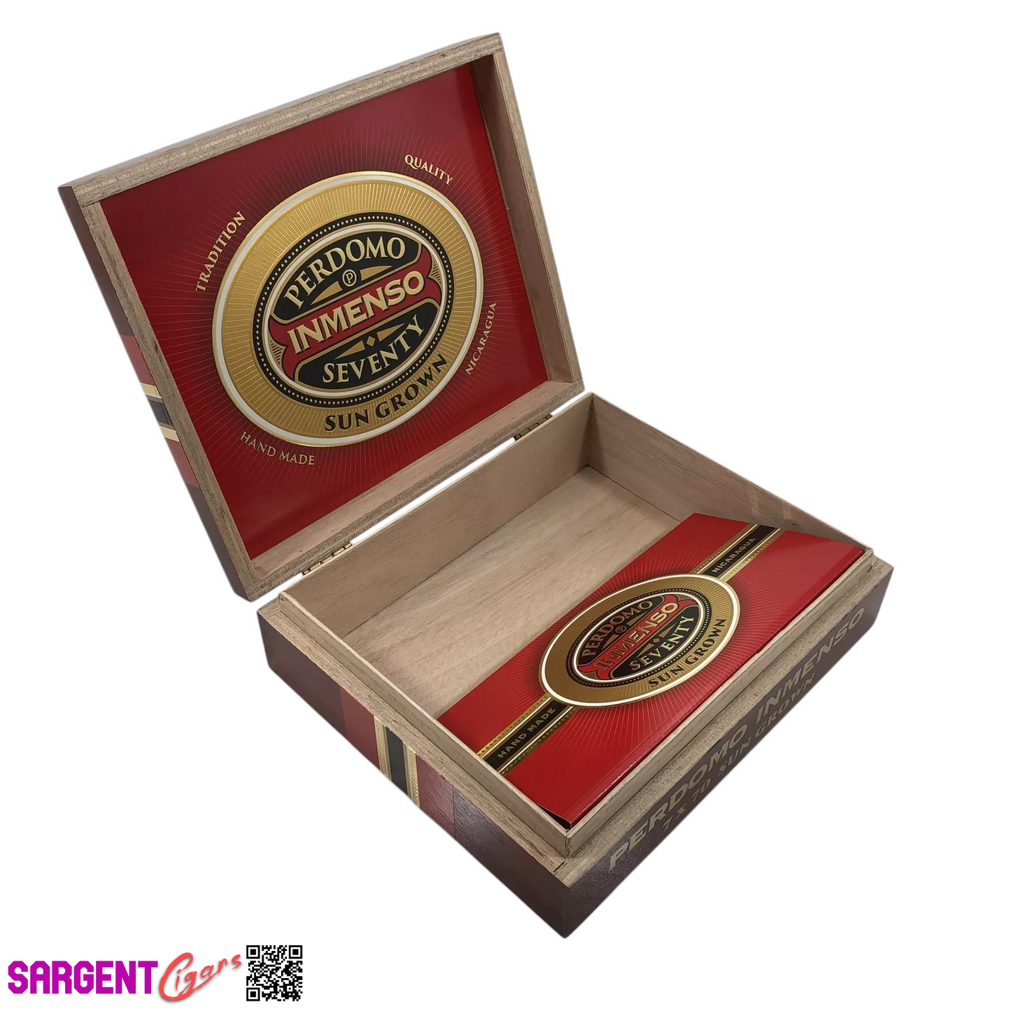 Perdomo Inmenso 7x70 Sungrown Empty Wooden Cigar Box 9.75x8x2.75