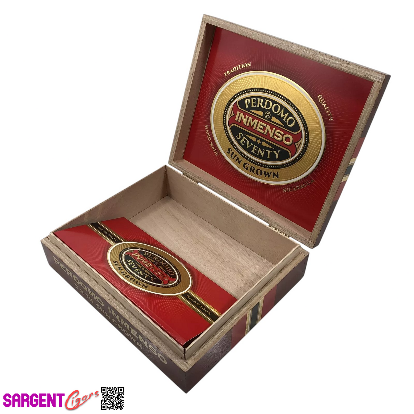Perdomo Inmenso 7x70 Sungrown Empty Wooden Cigar Box 9.75x8x2.75