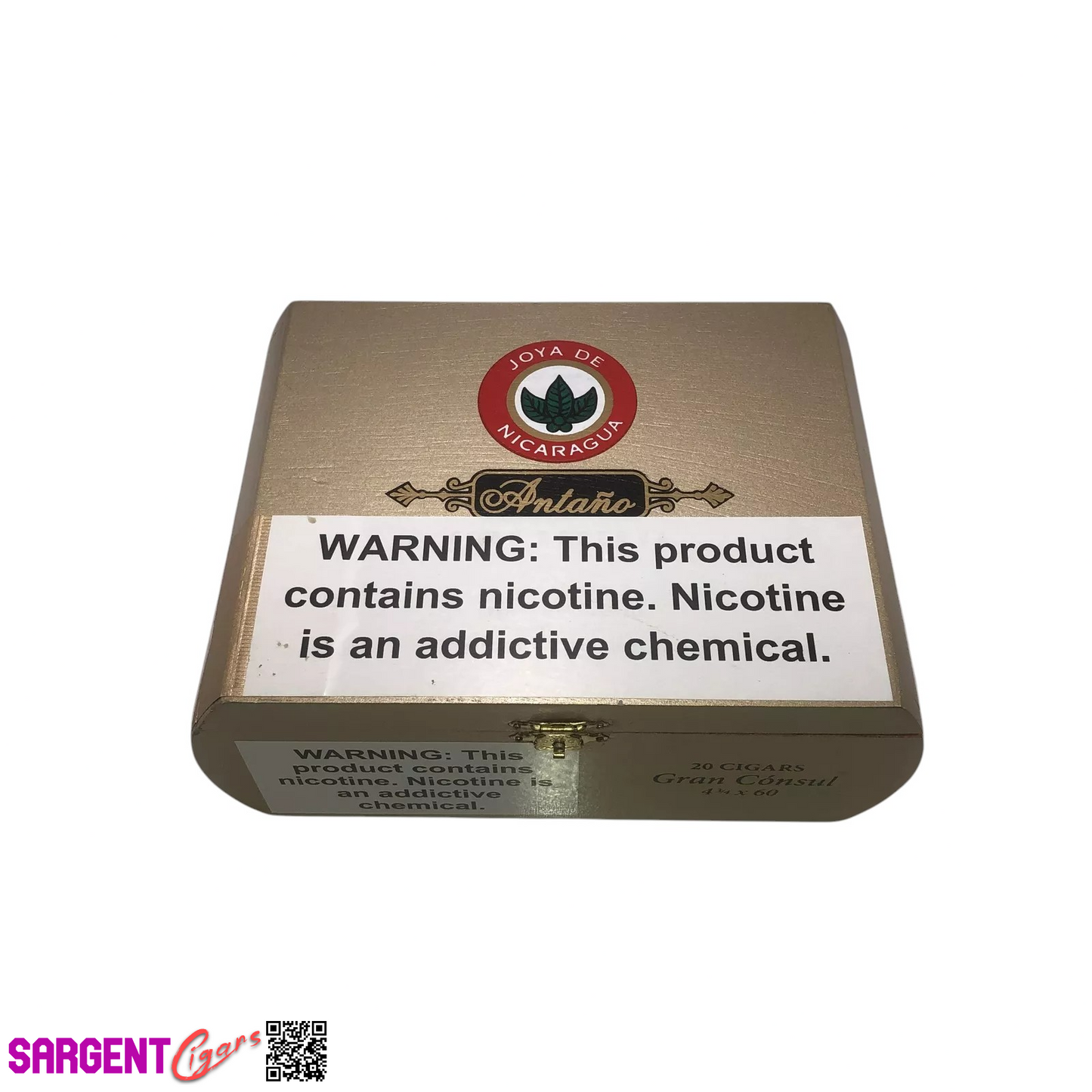 Joya De Nicaragua Antano Gran Consul Empty Wooden Cigar Box 7.75x5.5x3