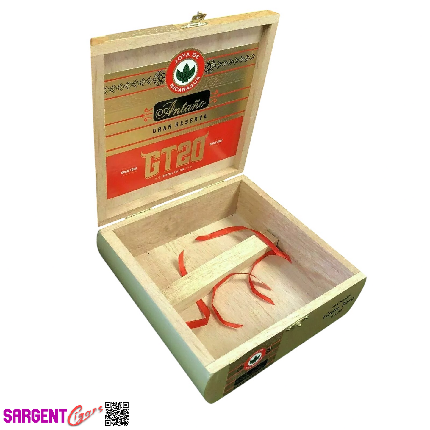 Joya De Nicaragua Antano GT20 Gran Toro Empty Wooden Cigar Box 7x7x2