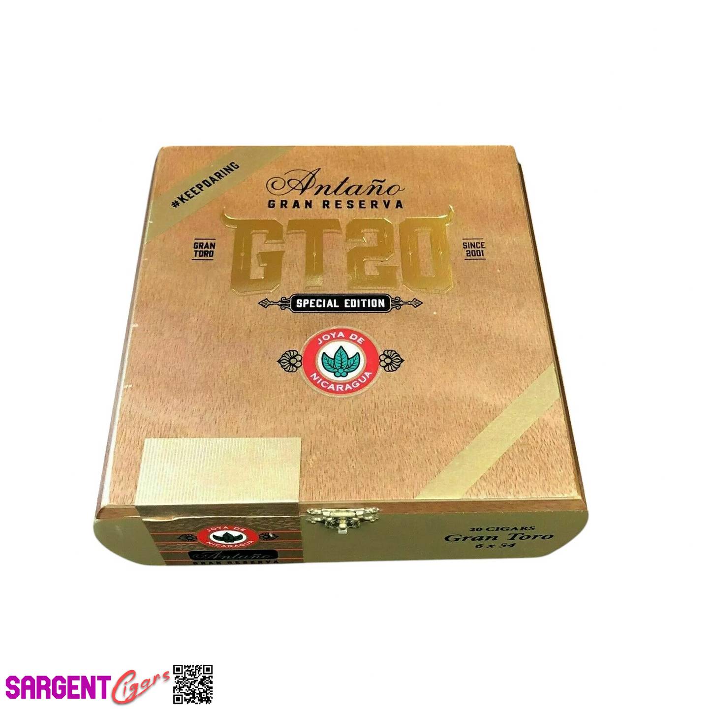 Joya De Nicaragua Antano GT20 Gran Toro Empty Wooden Cigar Box 7x7x2