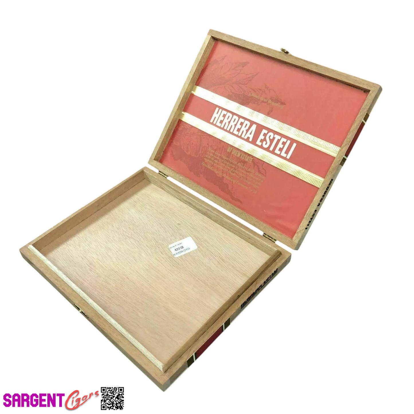 Herrera Esteli Lancero Empty Wooden Cigar Box 10x8x1