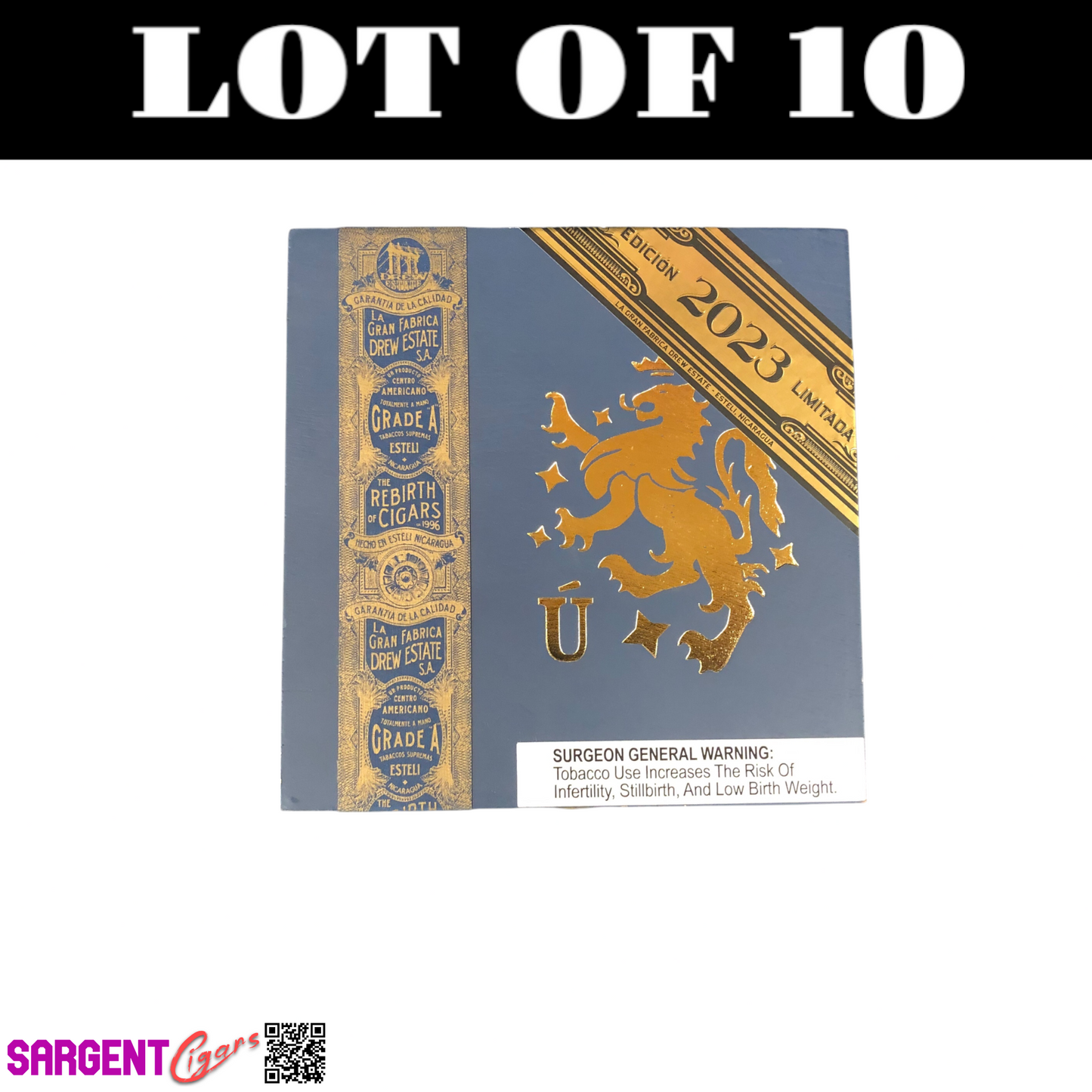 Lot of 10 Liga Privada Pancetta 2023 Empty Wooden Cigar Box 6x6x4 (N)