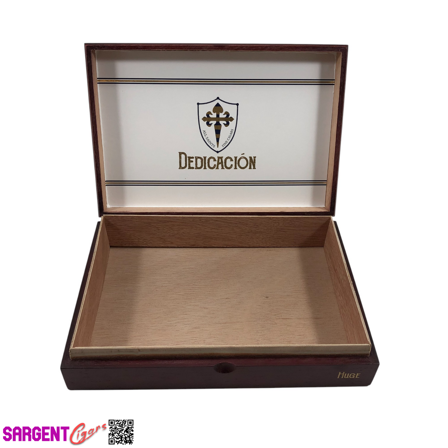 All Saints Cigars Dedication Huge Empty Wooden Cigar Box 10x7x2.5