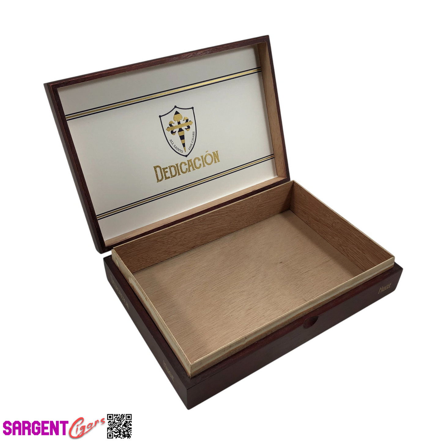 All Saints Cigars Dedication Huge Empty Wooden Cigar Box 10x7x2.5
