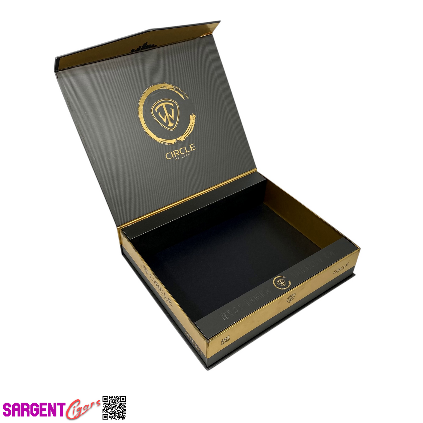 West Tampa Circle of Life Gigante Empty Cigar Box 9.75x8.5x2