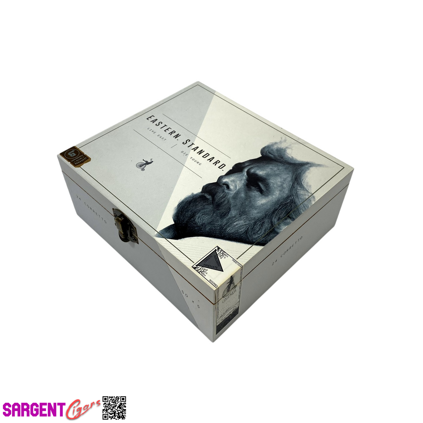 Caldwell Eastern Standard Corretto Empty Wooden Cigar Box 7x6.25x2.75