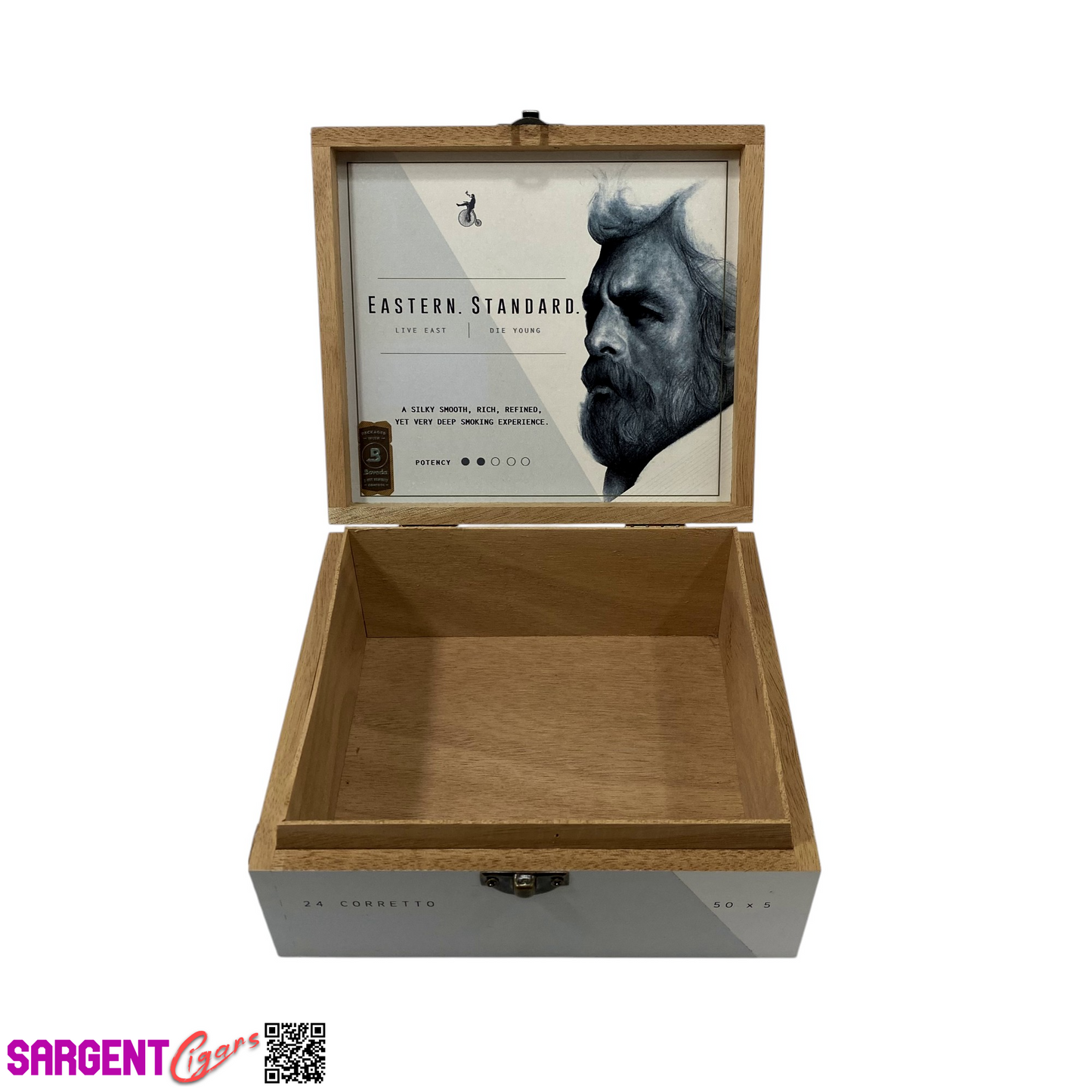 Caldwell Eastern Standard Corretto Empty Wooden Cigar Box 7x6.25x2.75