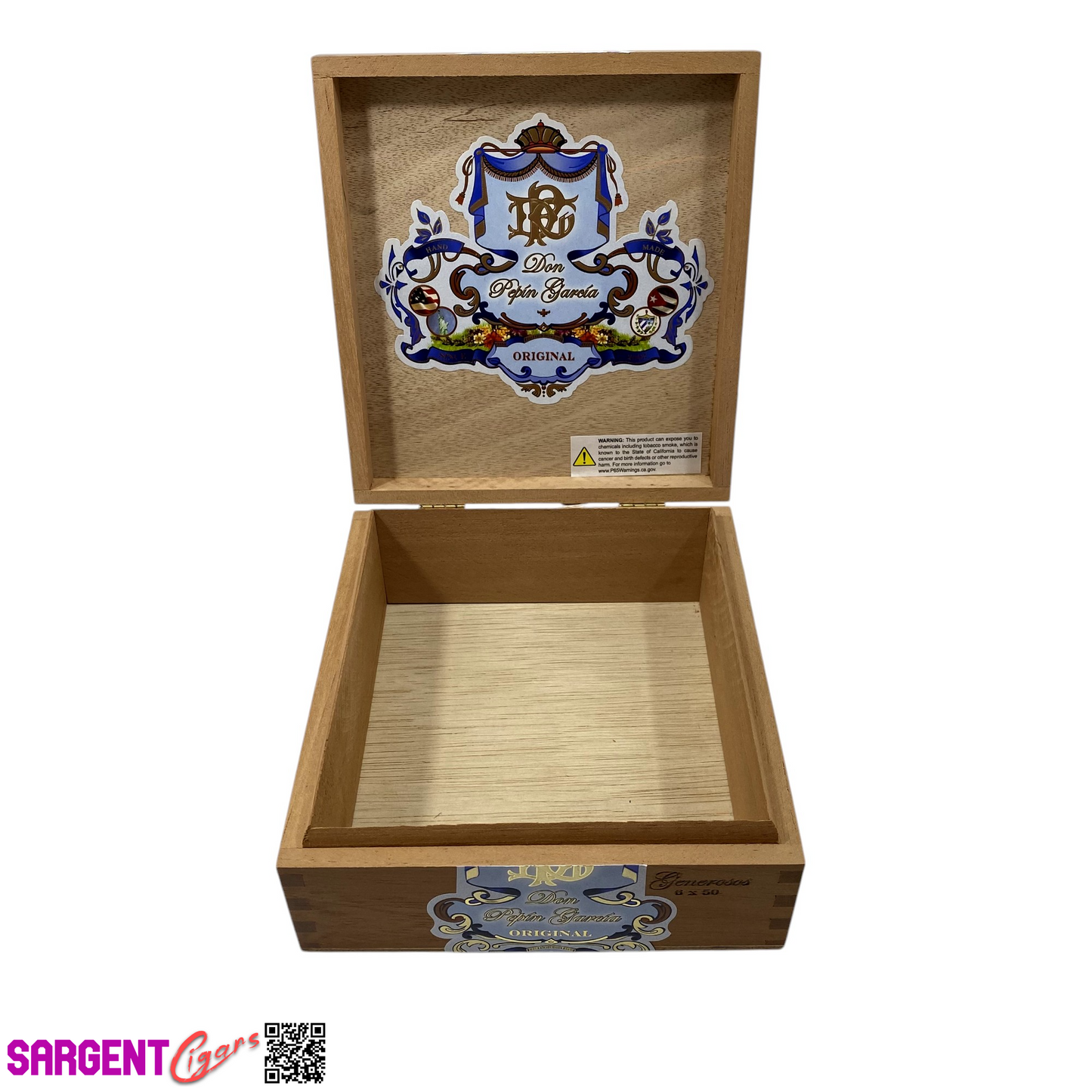 Don Pepin Garcia Original Generosos Empty Wooden Cigar Box 6.25x7x2.5
