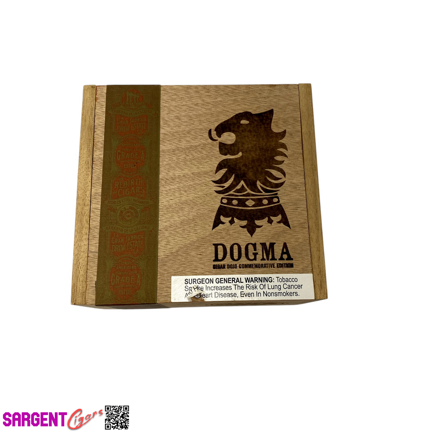 Undercrown Sun Grown Dogma Empty Wooden Cigar Box 6.25x6x4