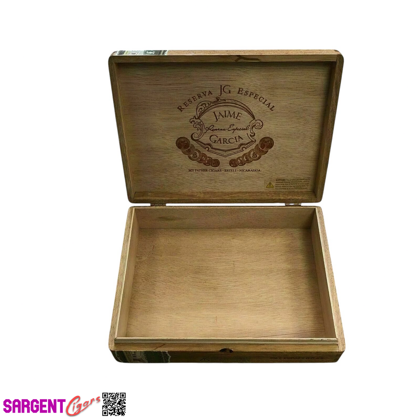 Jaime Garcia Toro Empty Wooden Cigar Box 9.5x7x2.25