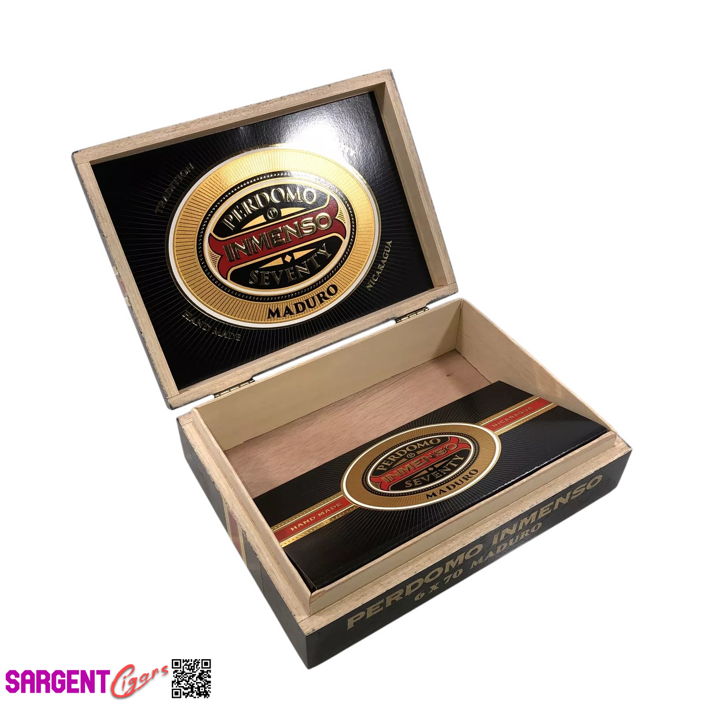 Perdomo Inmenso 6x70 Maduro Empty Wooden Cigar Box 9.75x7x2.75