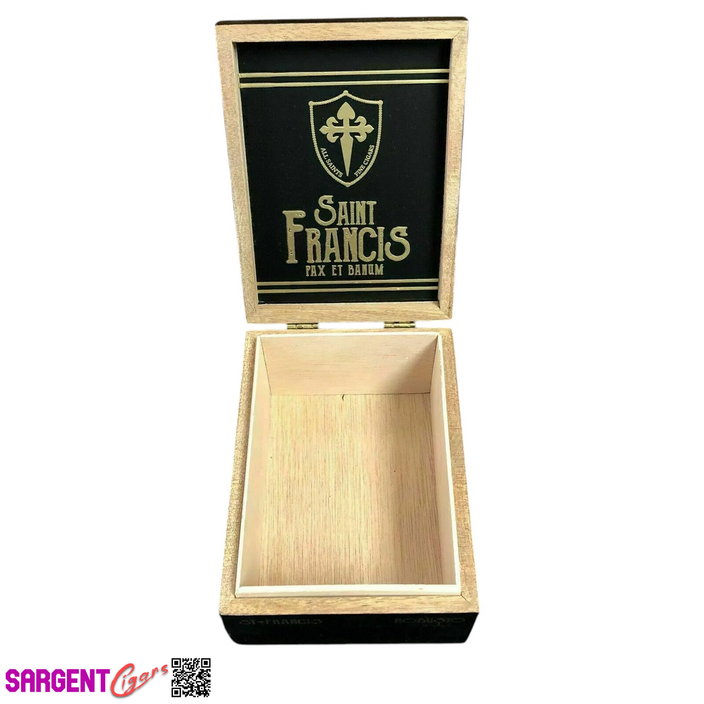 All Saints Cigars Saint Francis Toro Empty Wooden Cigar Box 5x7.5x3