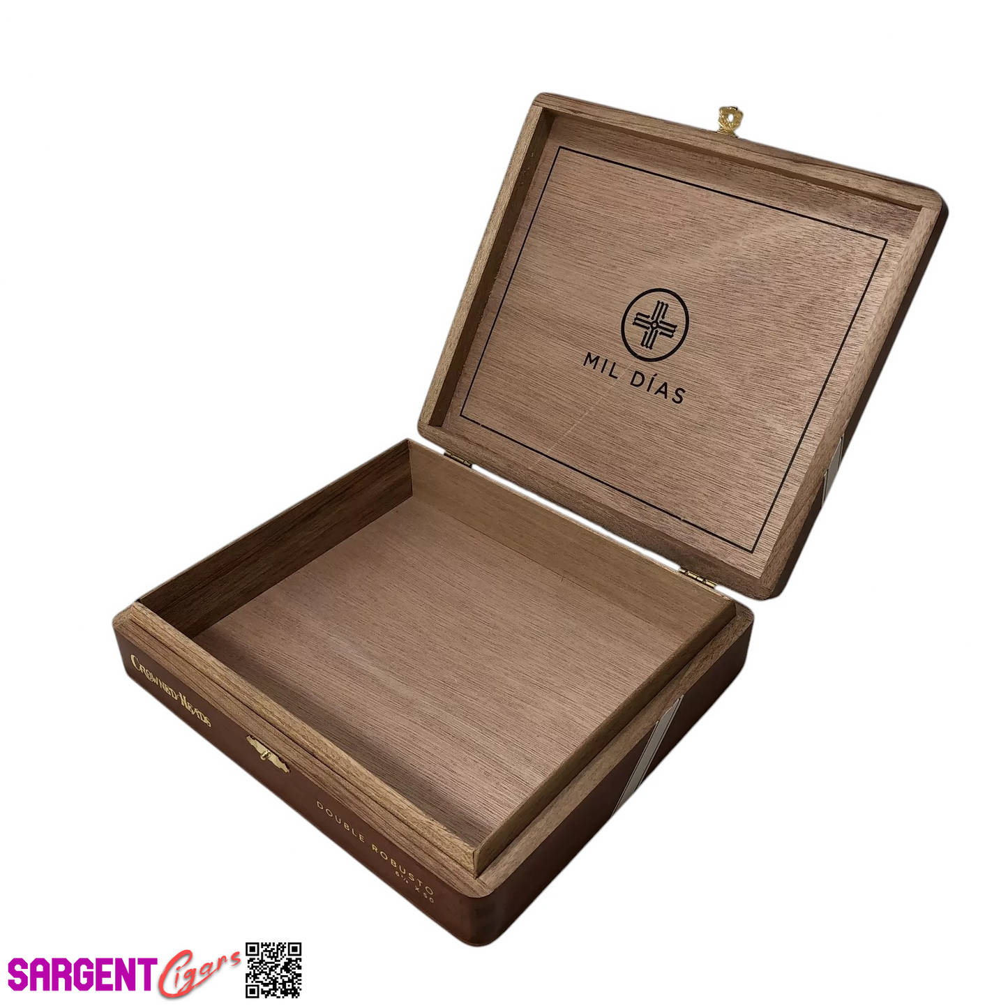 Mil Dias Double Robusto Empty Wooden Cigar Box 8.75x7.75x1.75