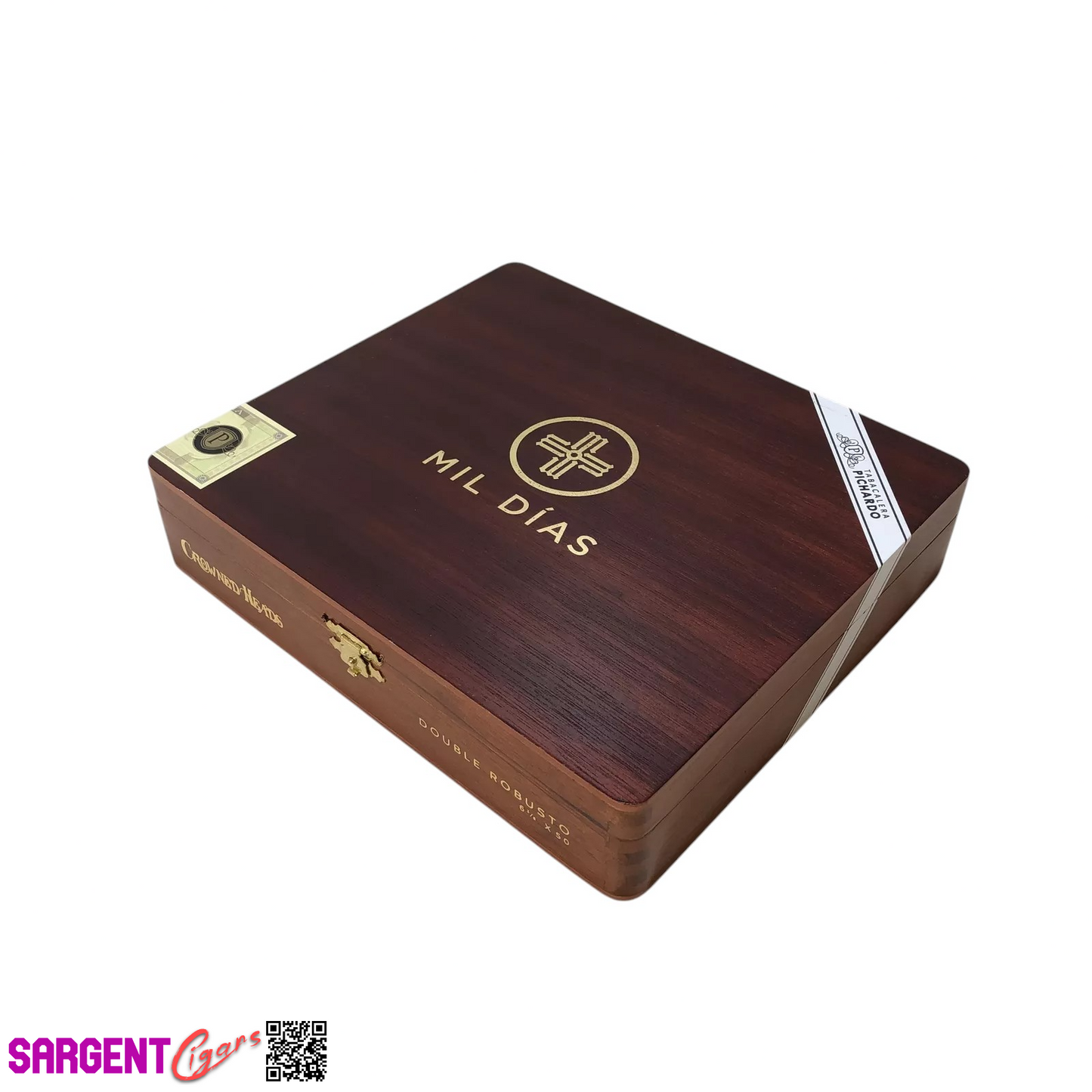 Mil Dias Double Robusto Empty Wooden Cigar Box 8.75x7.75x1.75