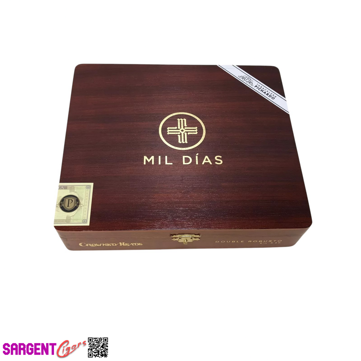 Mil Dias Double Robusto Empty Wooden Cigar Box 8.75x7.75x1.75
