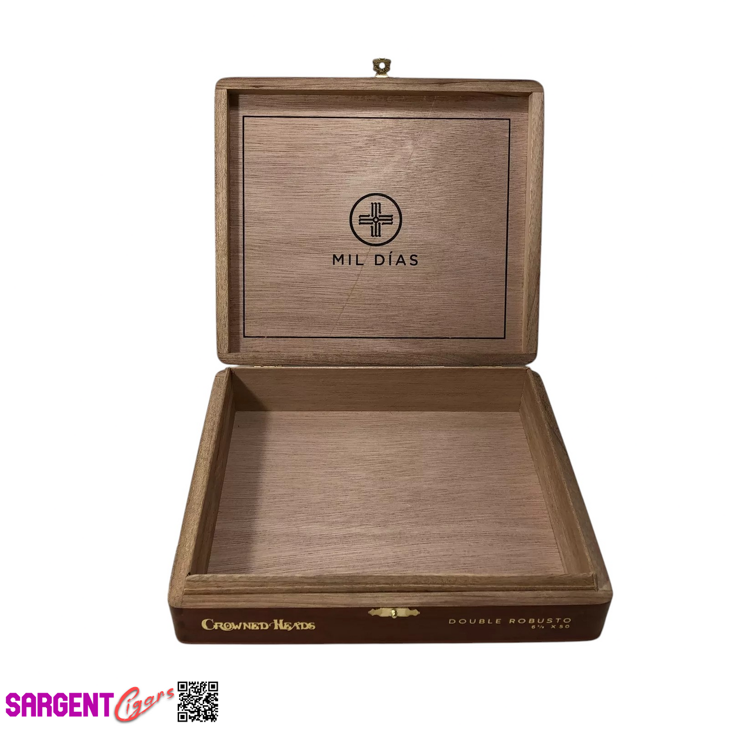 Mil Dias Double Robusto Empty Wooden Cigar Box 8.75x7.75x1.75