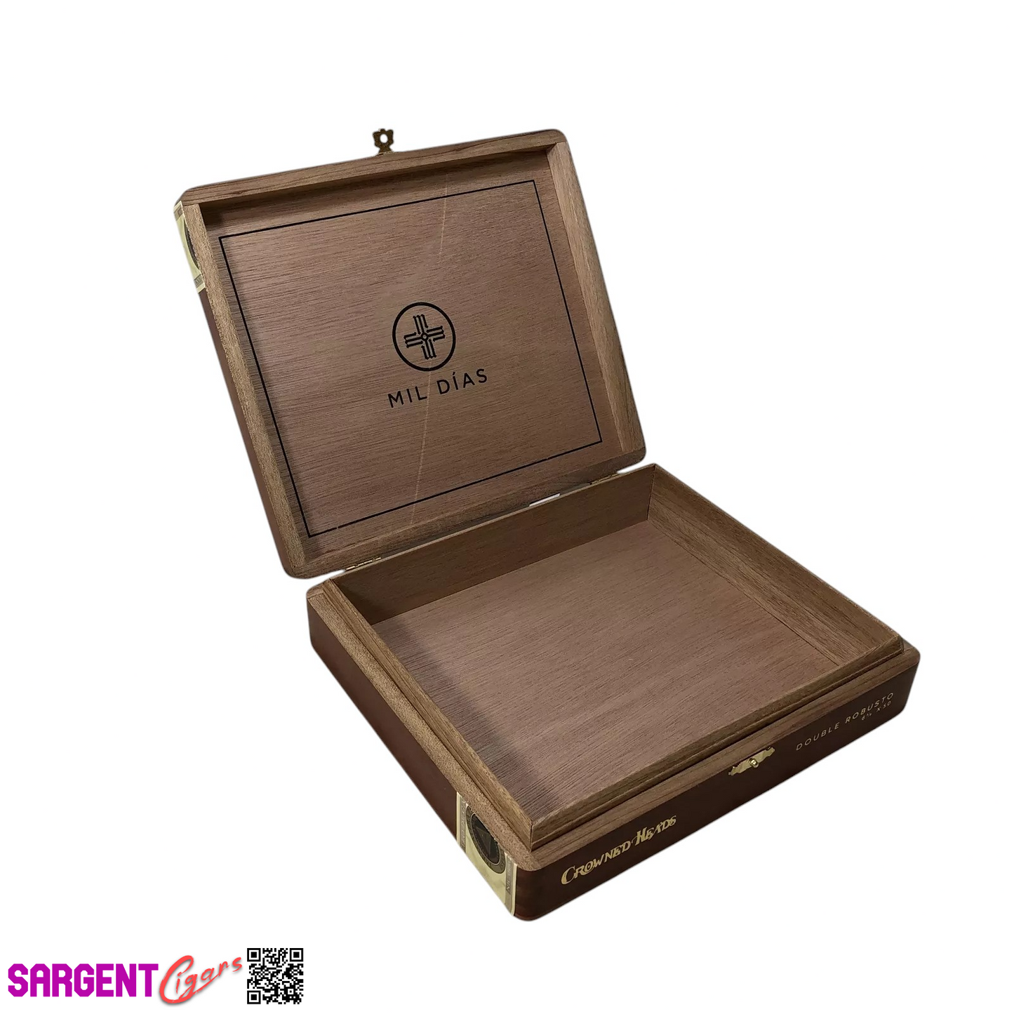 Mil Dias Double Robusto Empty Wooden Cigar Box 8.75x7.75x1.75