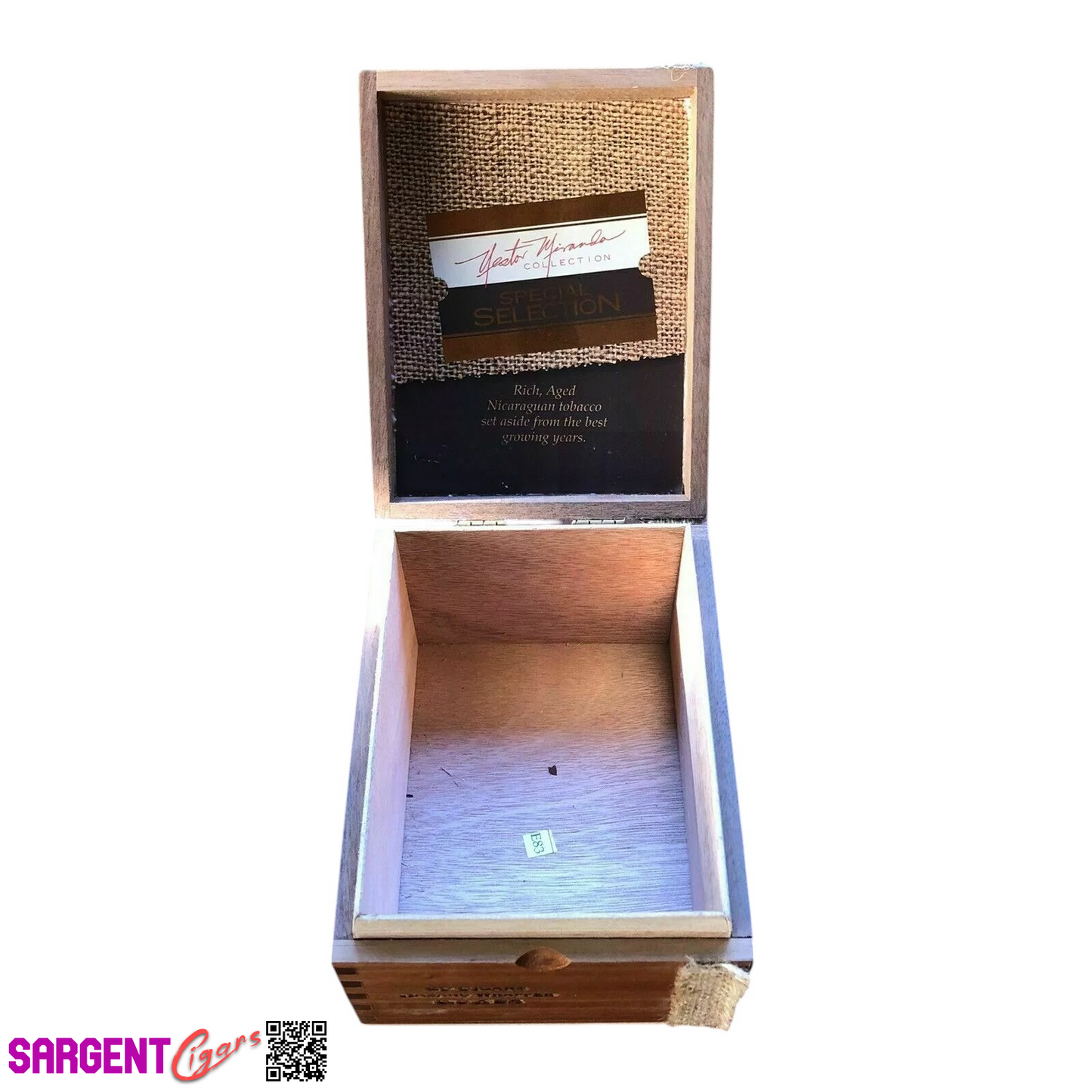 Nestor Miranda Special Selection Empty Wooden Cigar Box 5x6.5x3.5