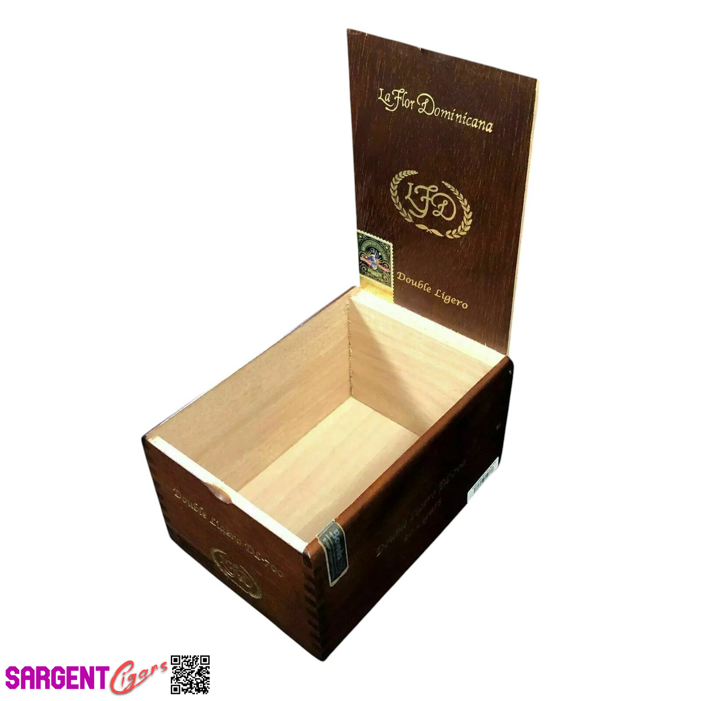 LFD Double Ligero DL700 Empty Wooden Cigar Box 5.25x7.5x4
