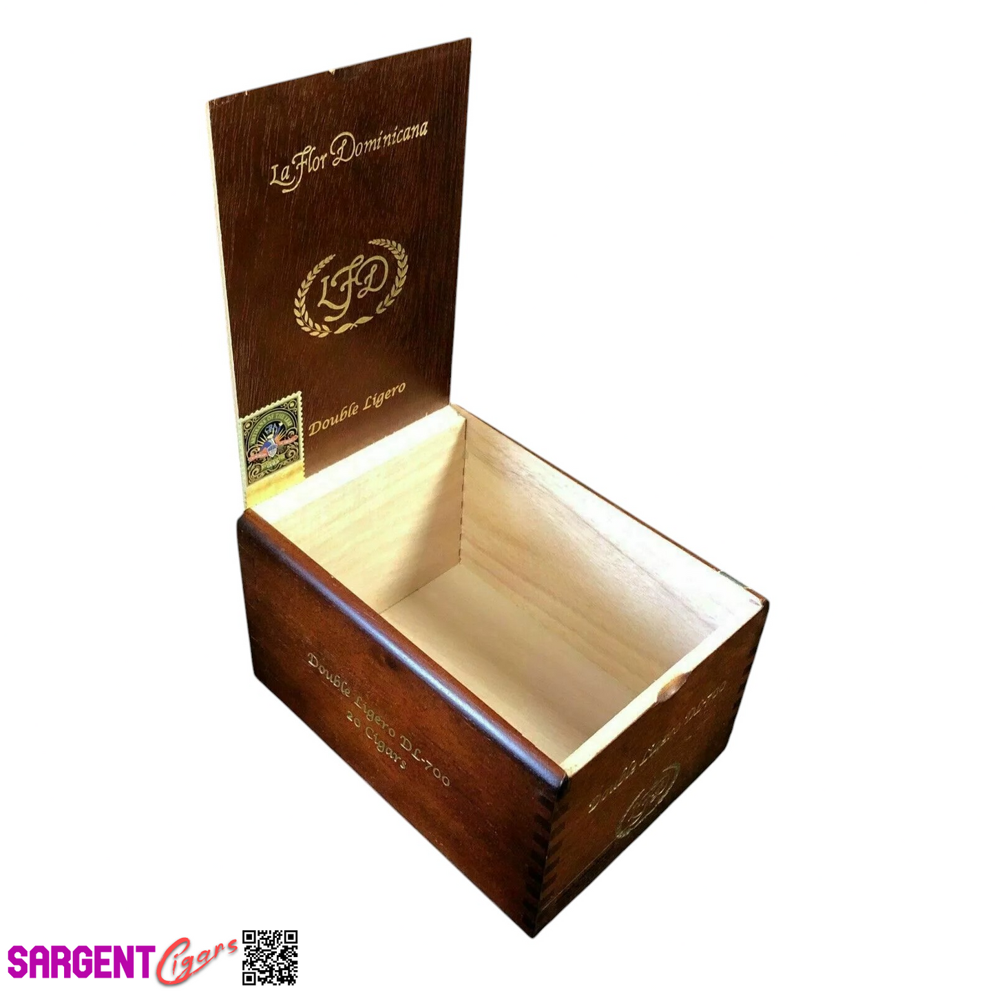 LFD Double Ligero DL700 Empty Wooden Cigar Box 5.25x7.5x4
