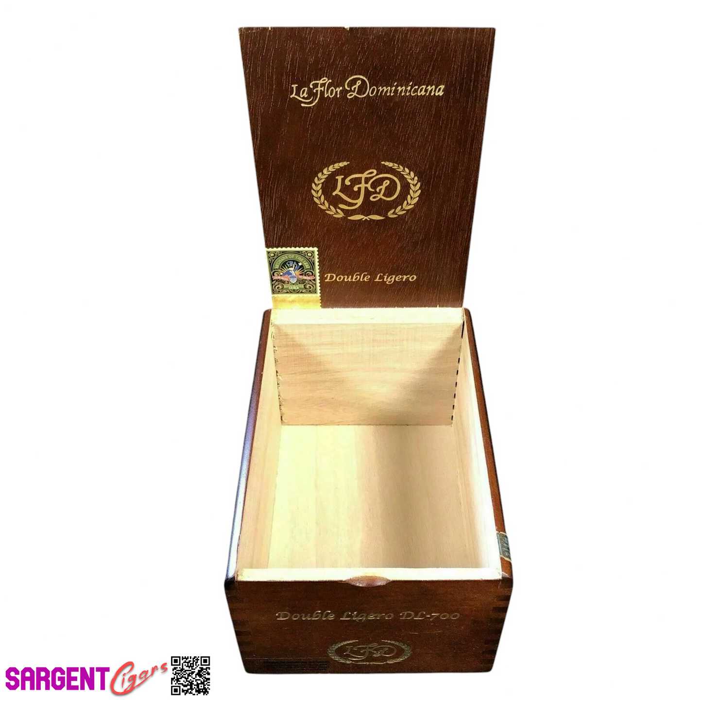 LFD Double Ligero DL700 Empty Wooden Cigar Box 5.25x7.5x4