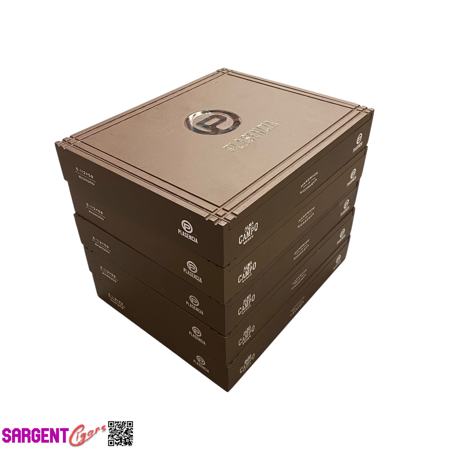 Lot of 5 Plasencia Madrono Empty Wooden Cigar Boxes 10x8.25x1.5 #138