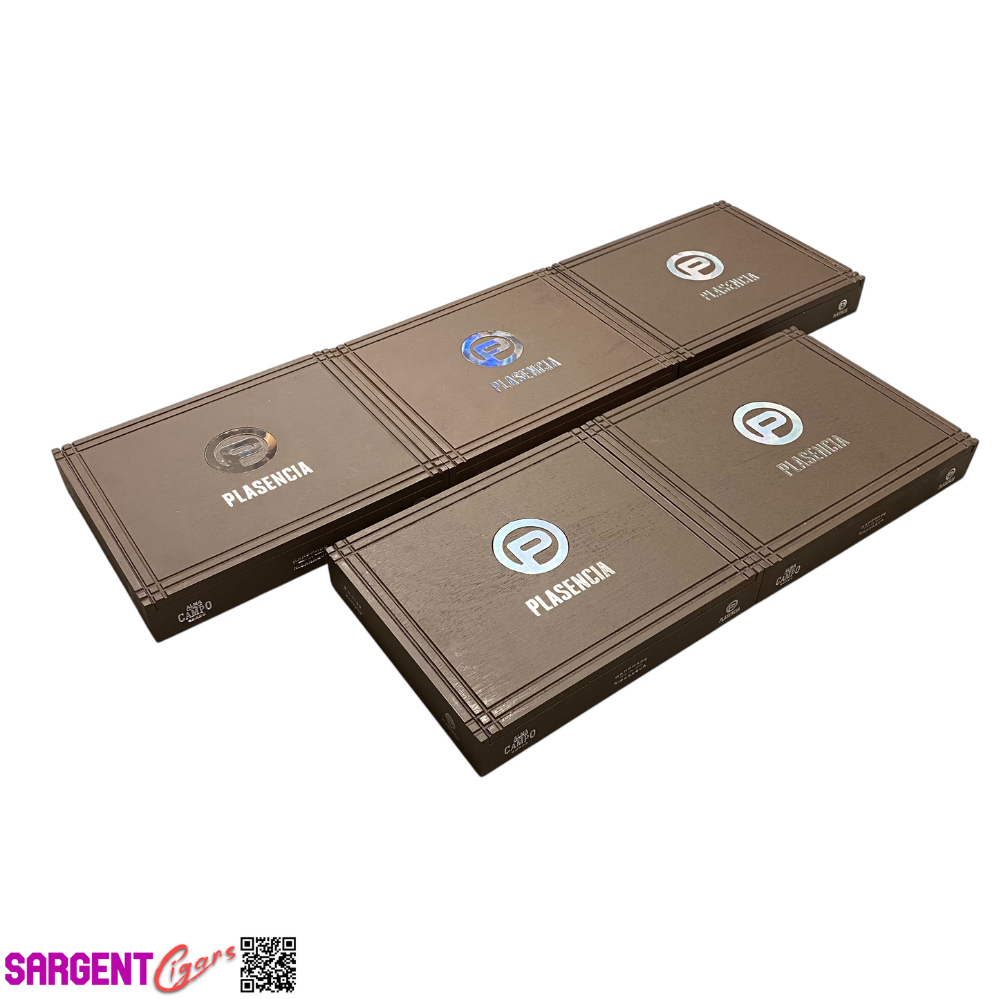 Lot of 5 Plasencia Madrono Empty Wooden Cigar Boxes 10x8.25x1.5 #138