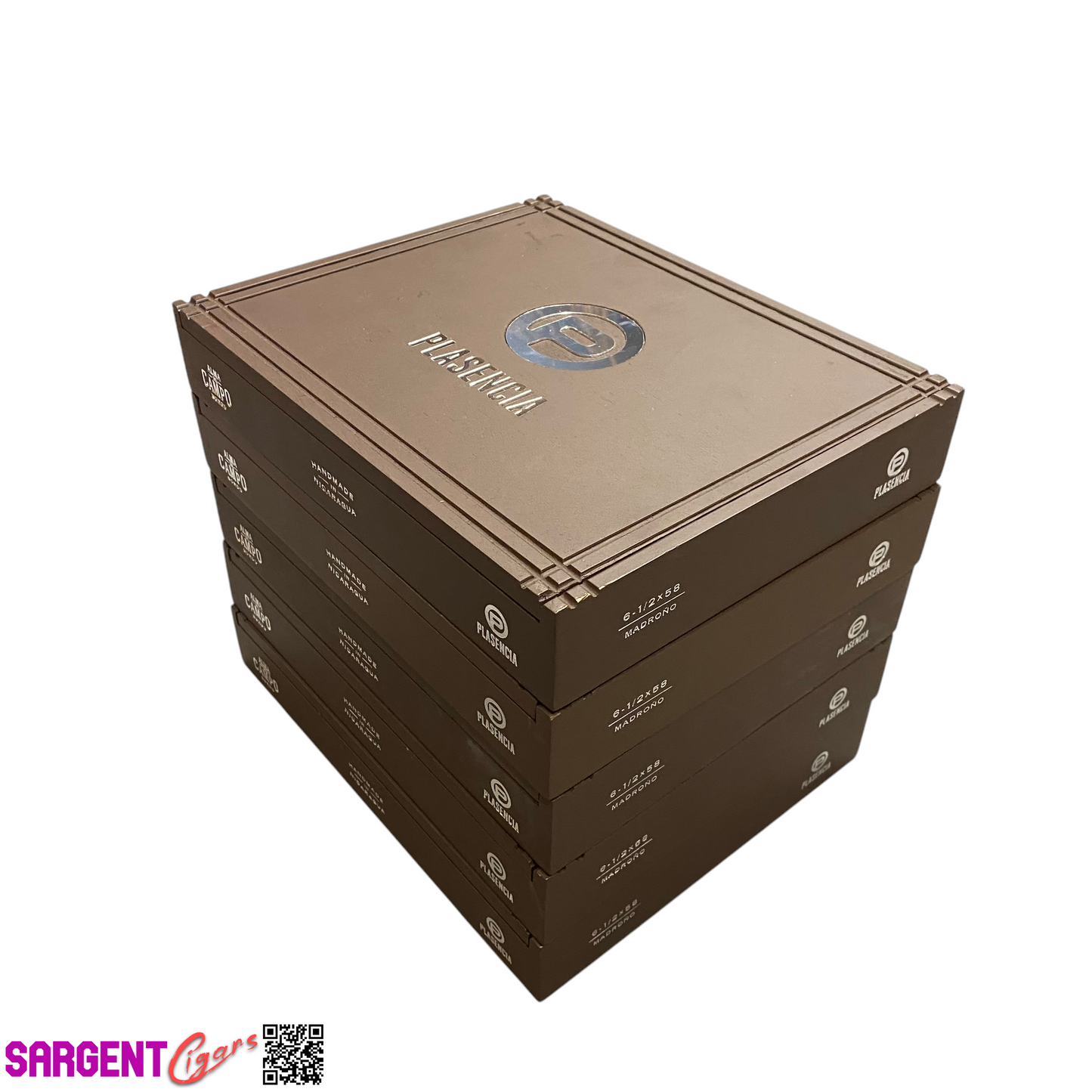 Lot of 5 Plasencia Madrono Empty Wooden Cigar Boxes 10x8.25x1.5 #138