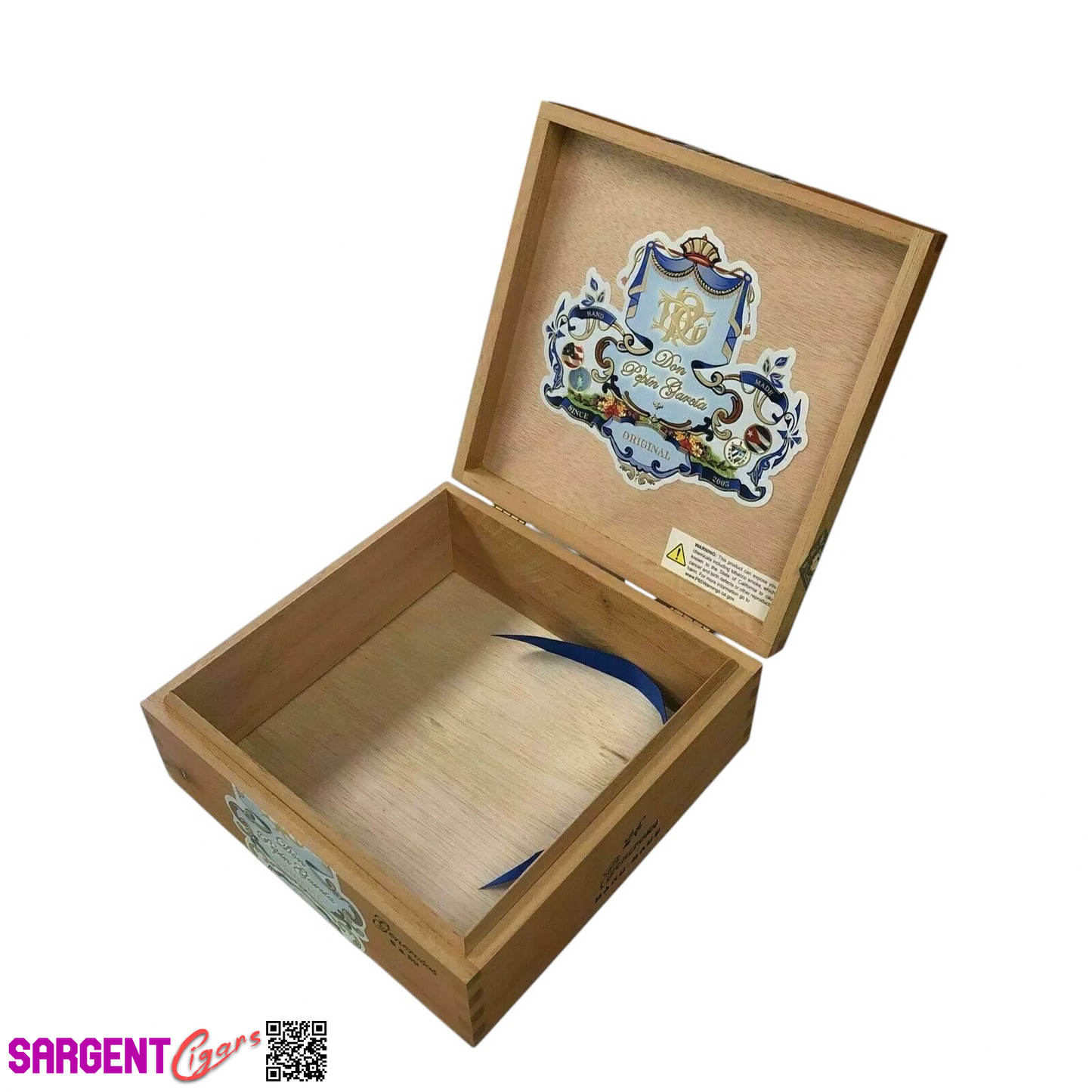 Don Pepin Garcia Original Invictos Empty Wooden Cigar Box 7x6x3