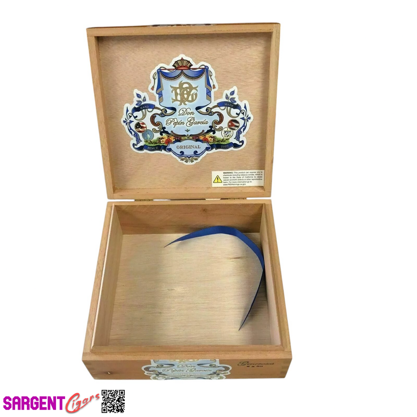 Don Pepin Garcia Original Invictos Empty Wooden Cigar Box 7x6x3