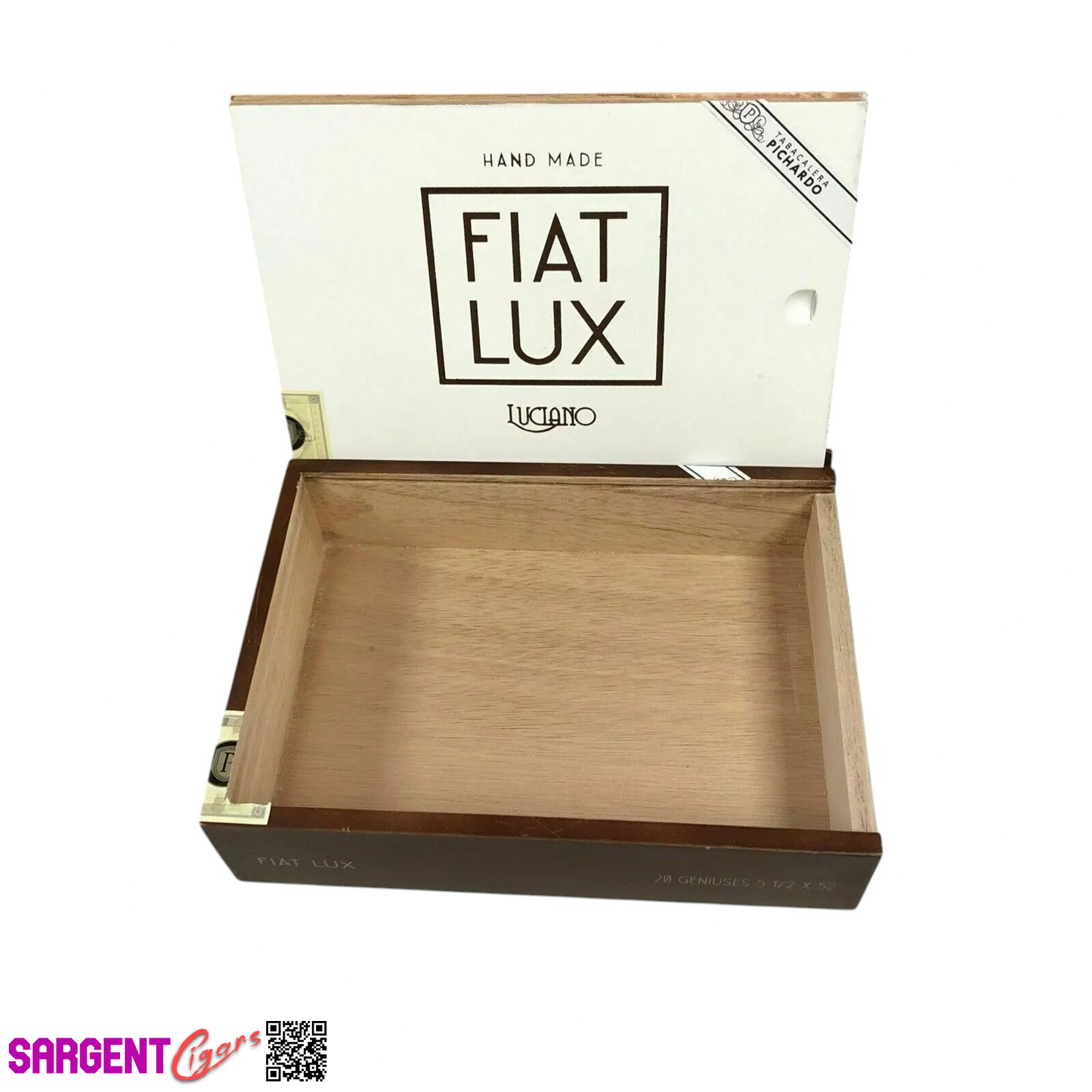Fiat Lux Acumen Empty Wooden Cigar Box 9.25x7.25x2.5