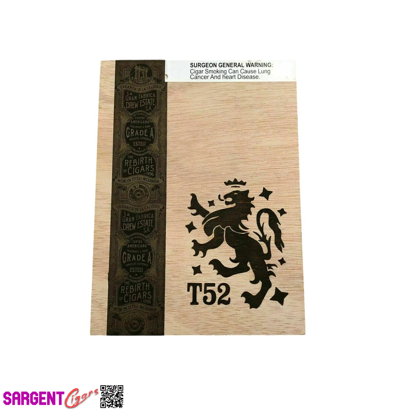 Liga Privada T52 Corona Viva Empty Wooden Cigar Box 5.5x7.5x4