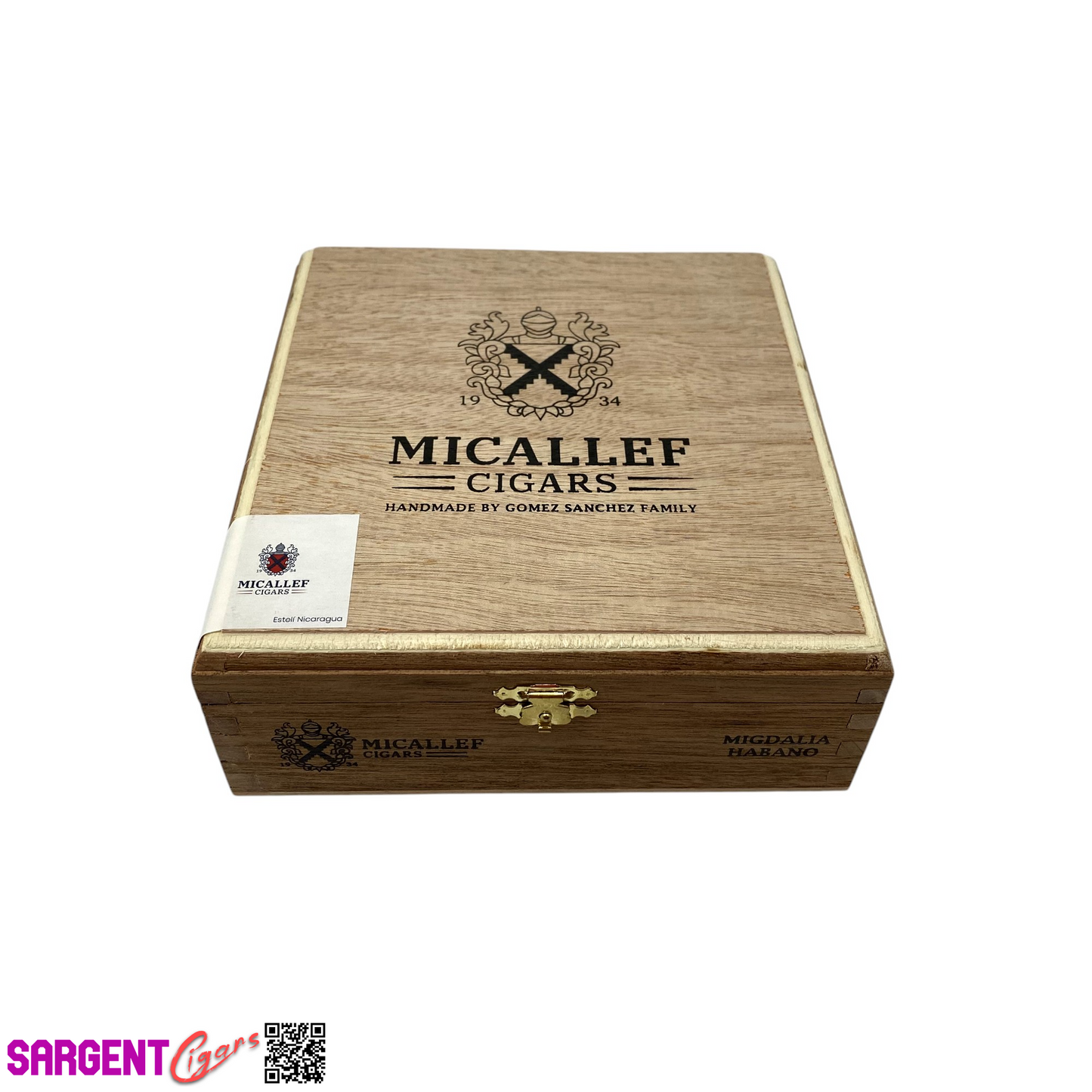 Micallef Migdalia Wooden Cigar Box 6.75x7x2.5