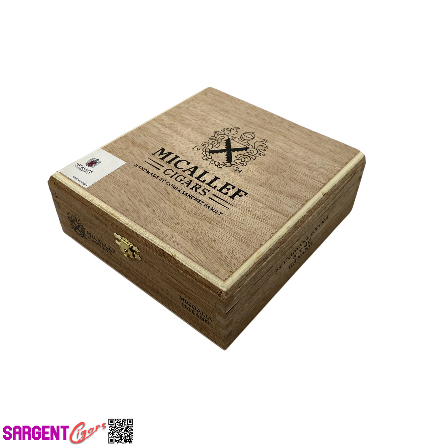 Micallef Migdalia Wooden Cigar Box 6.75x7x2.5