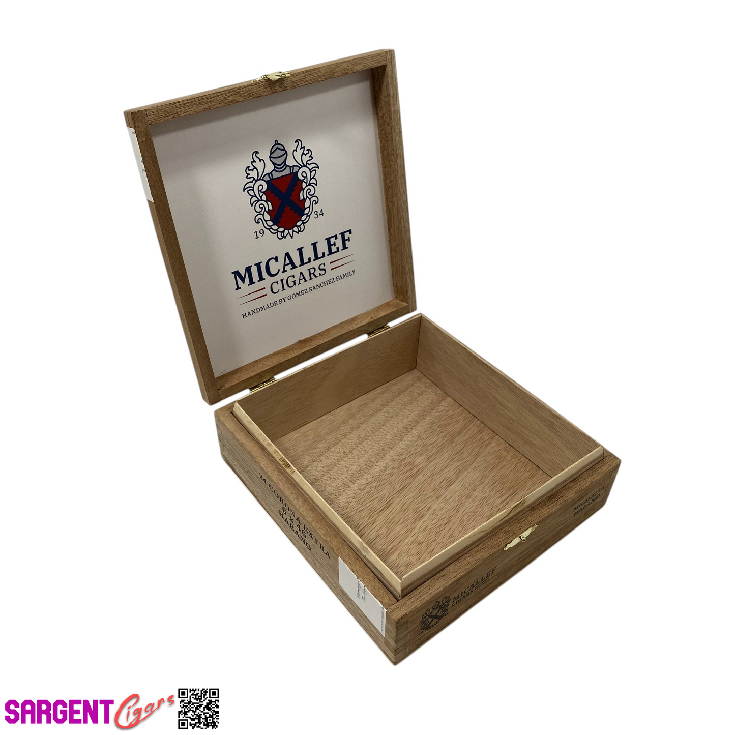 Micallef Migdalia Wooden Cigar Box 6.75x7x2.5